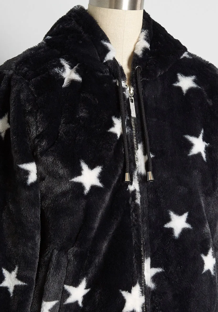 Always Gazing Upwards Faux Fur Zip-Up Hoodie sold by Modcloth product image thumbnail 3