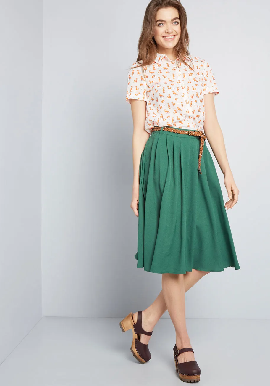 Breathtaking Tiger Lilies Midi Skirt sold by Modcloth product image thumbnail 3