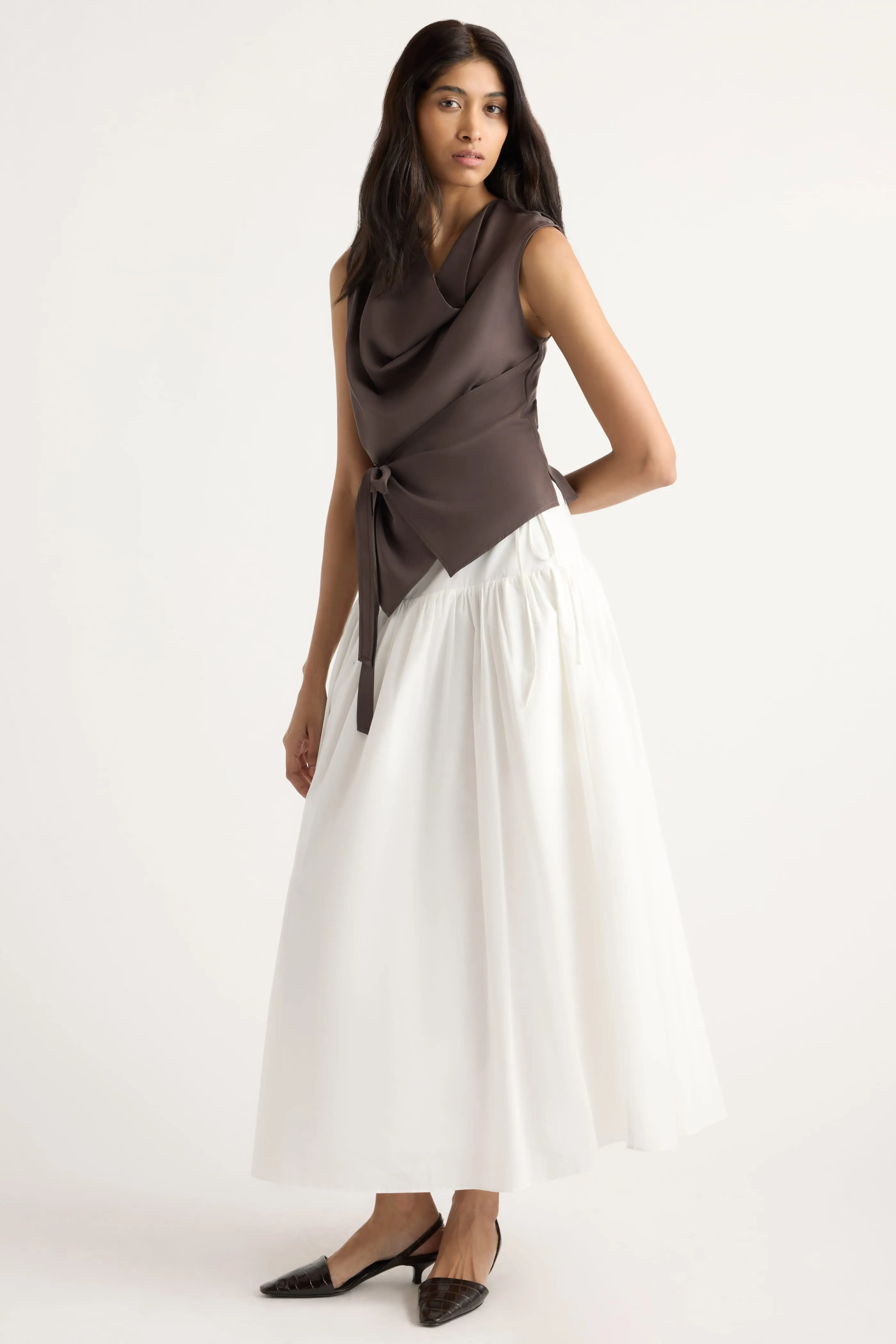 Dion Tencel Cowl-Neck Wrap Blouse sold by Modern Citizen product image thumbnail 5
