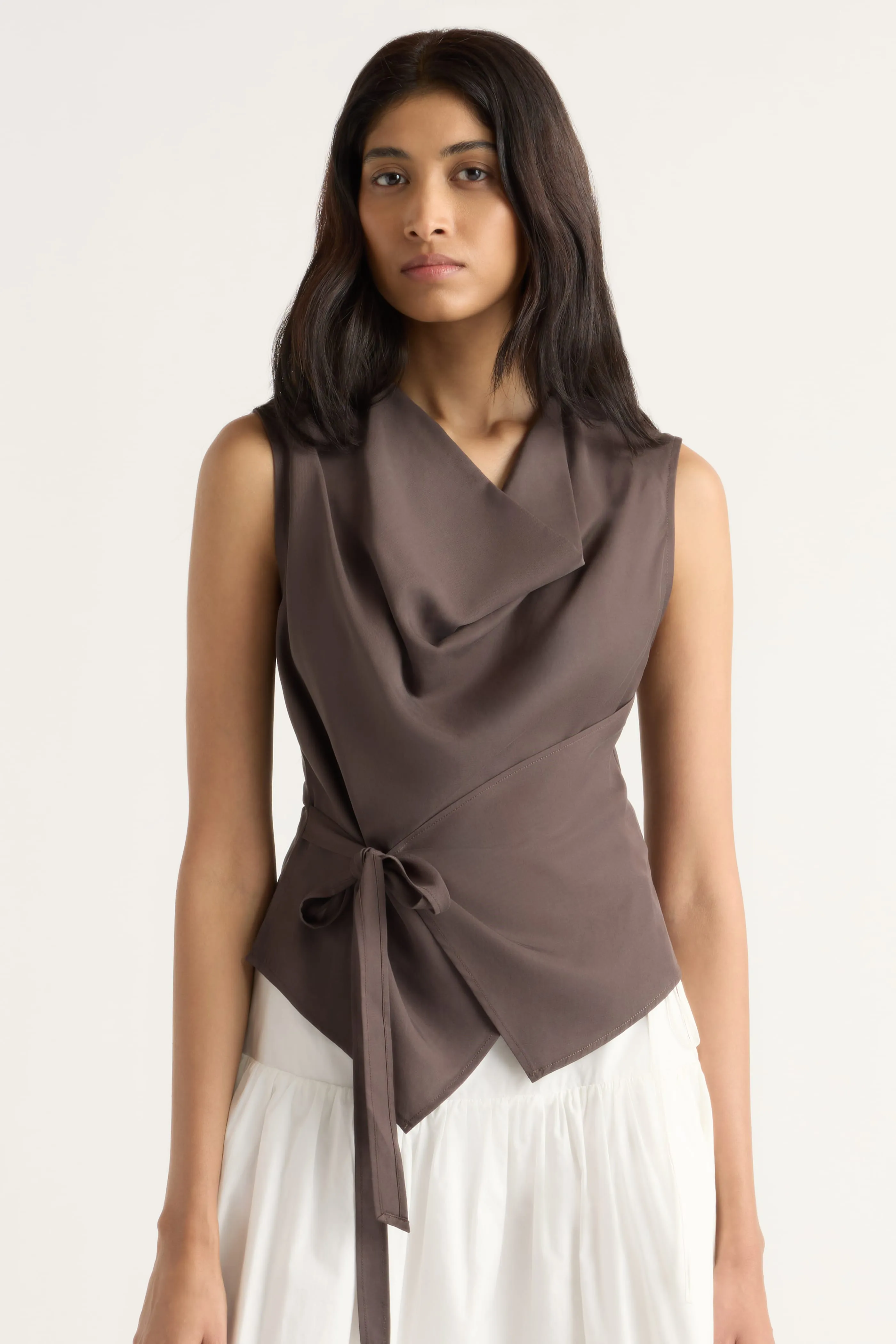 Dion Tencel Cowl-Neck Wrap Blouse sold by Modern Citizen product image thumbnail 2