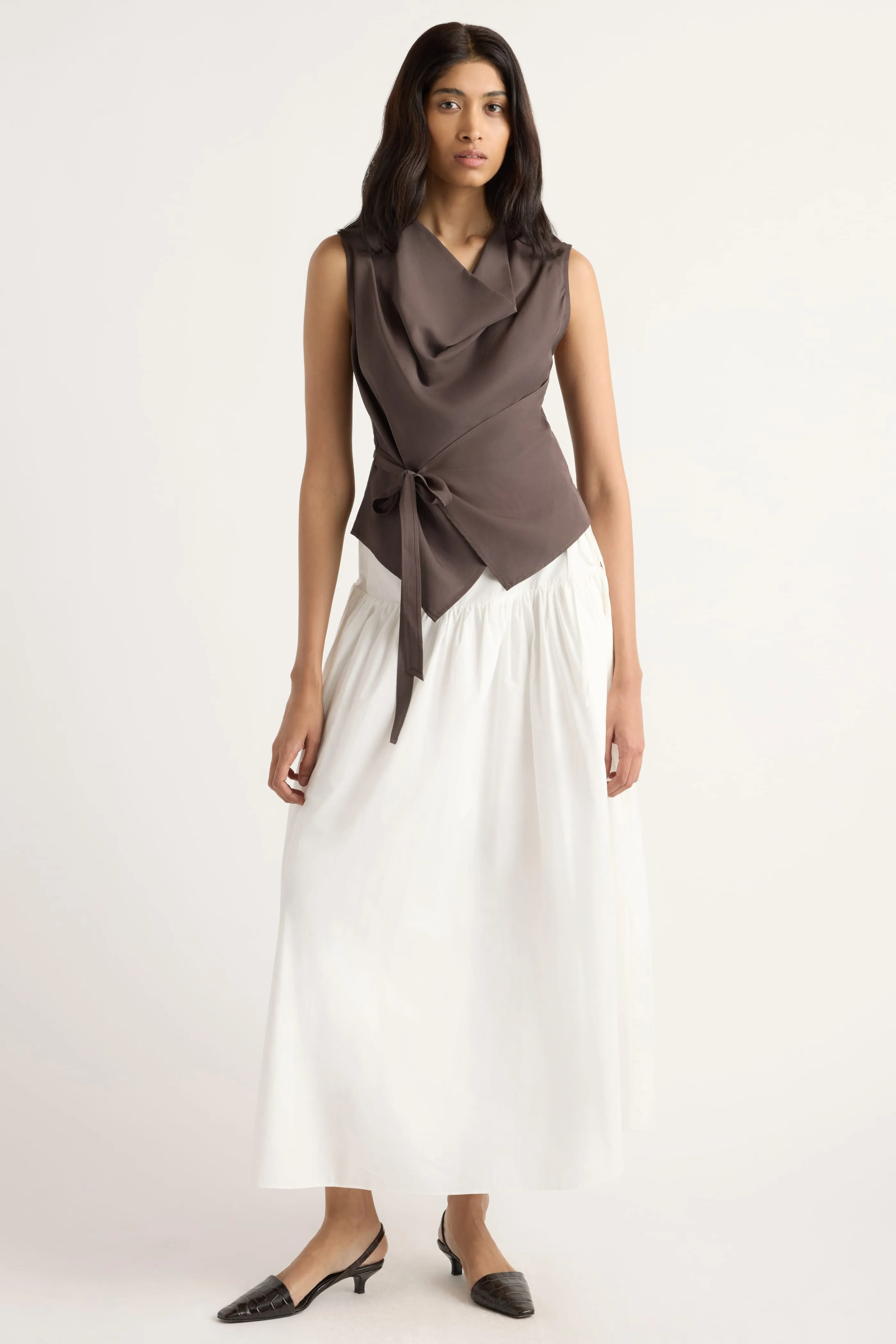 Dion Tencel Cowl-Neck Wrap Blouse sold by Modern Citizen product image thumbnail 3