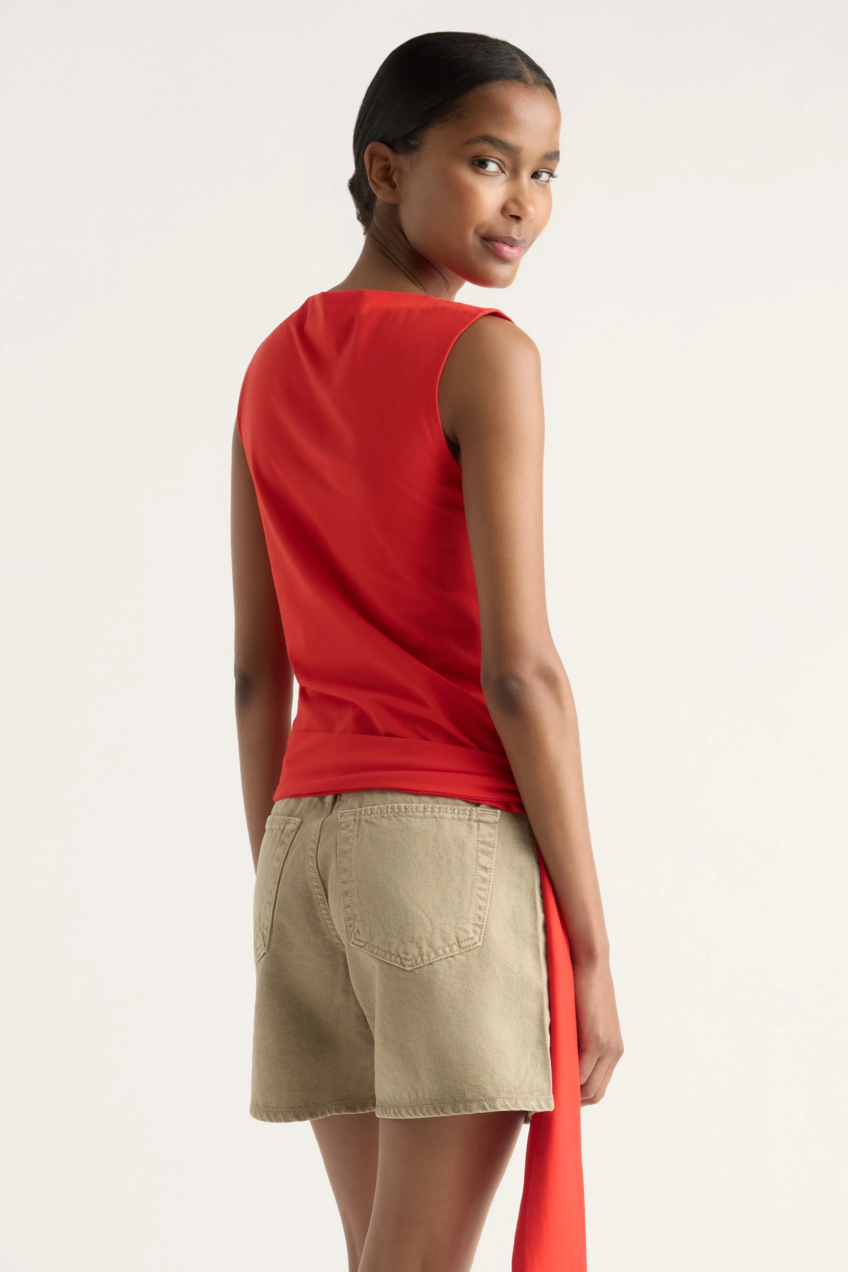 Sylvia Tie-Hem Slit-Neck Tank sold by Modern Citizen product image thumbnail 5