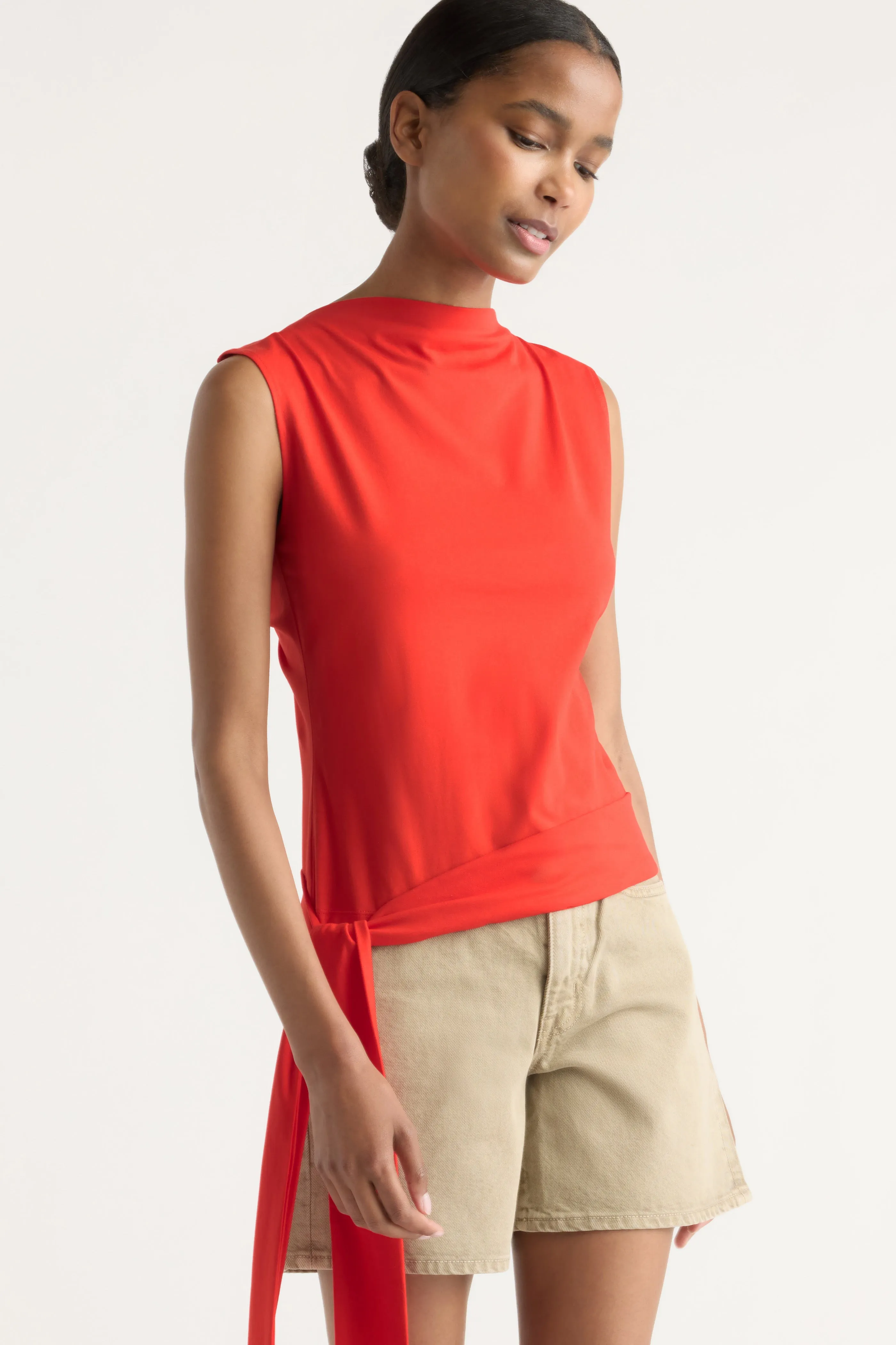Sylvia Tie-Hem Slit-Neck Tank sold by Modern Citizen product image thumbnail 3