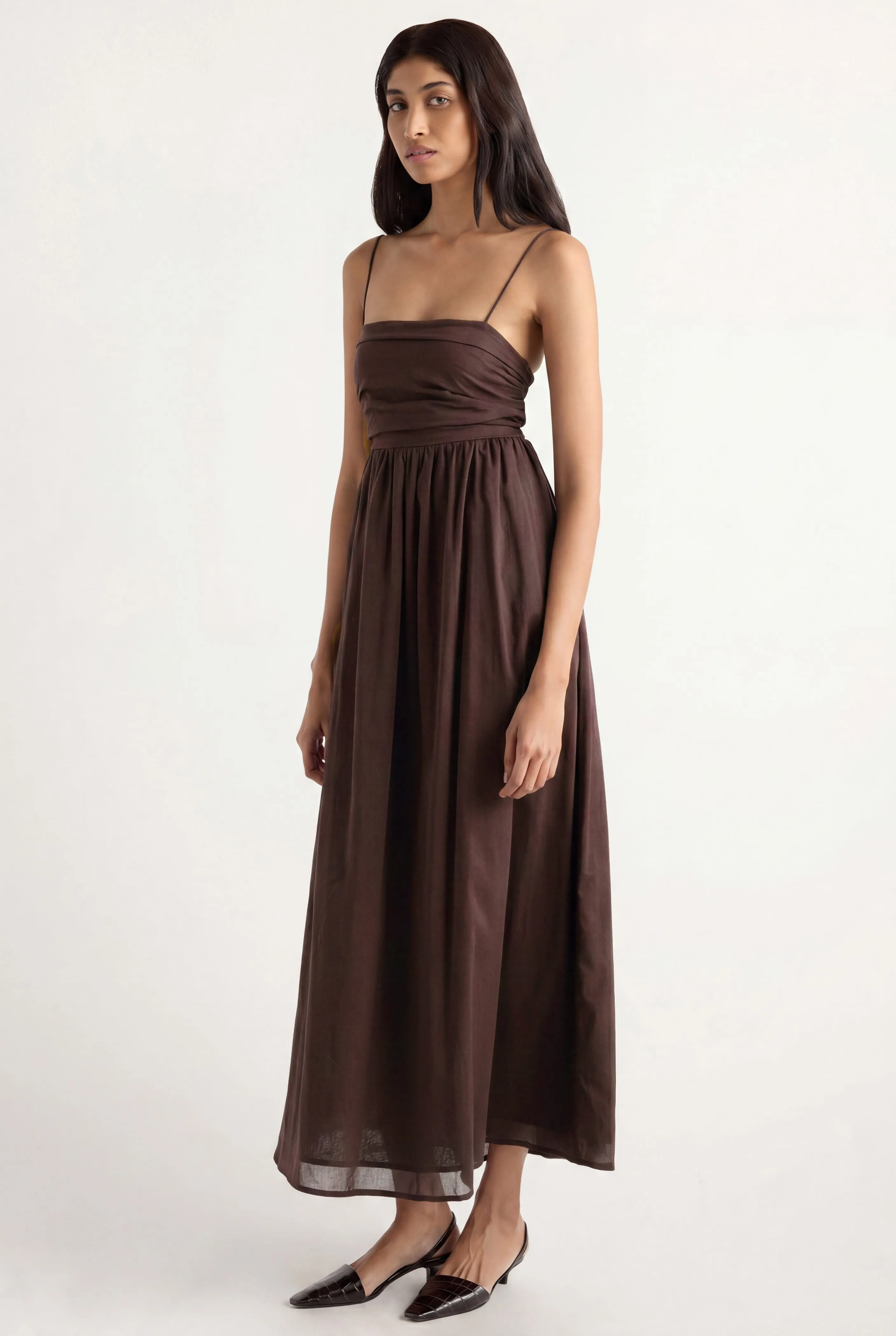 Aurora Ruched Organic Cotton Maxi Dress sold by Modern Citizen product image thumbnail 4