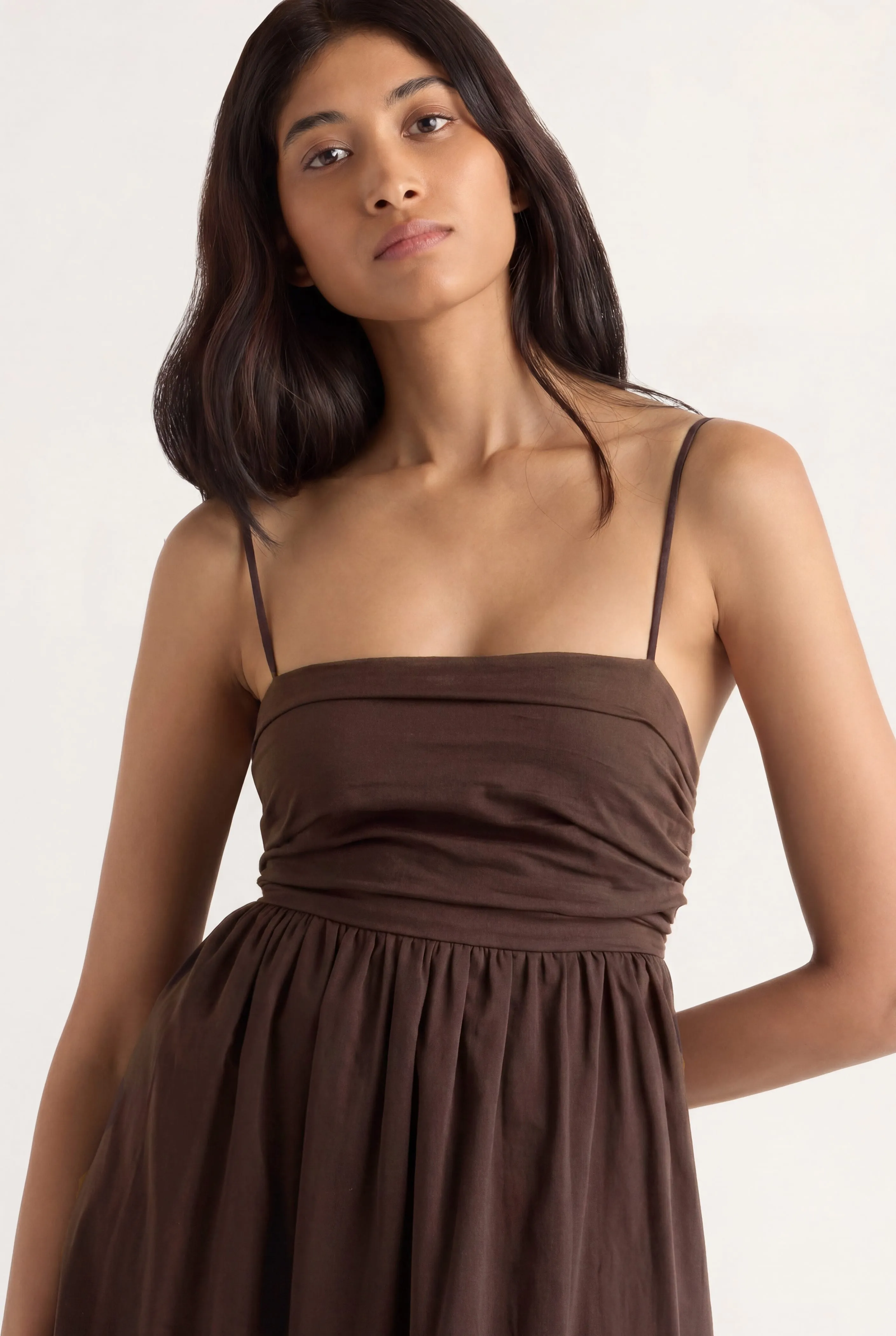 Aurora Ruched Organic Cotton Maxi Dress sold by Modern Citizen product image thumbnail 5