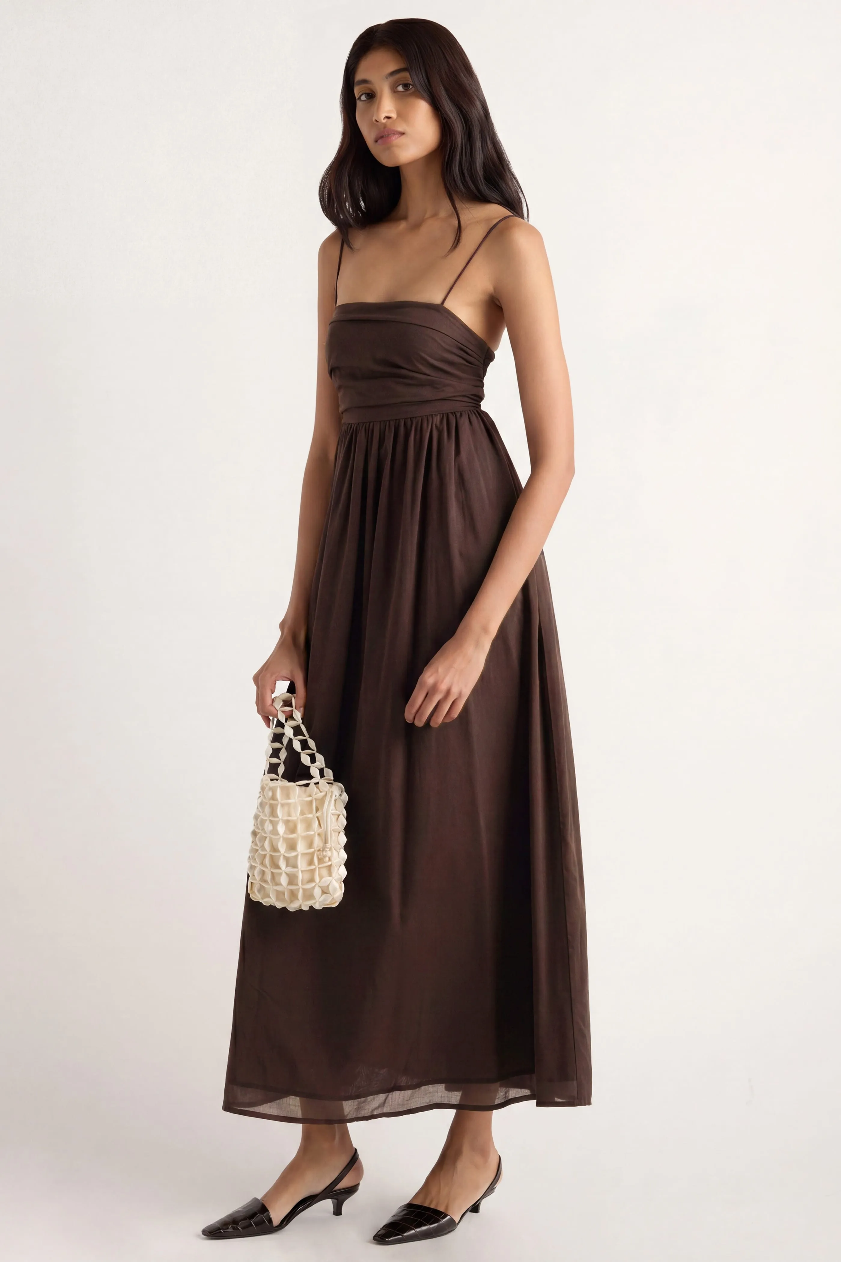 Aurora Ruched Organic Cotton Maxi Dress sold by Modern Citizen product image thumbnail 2