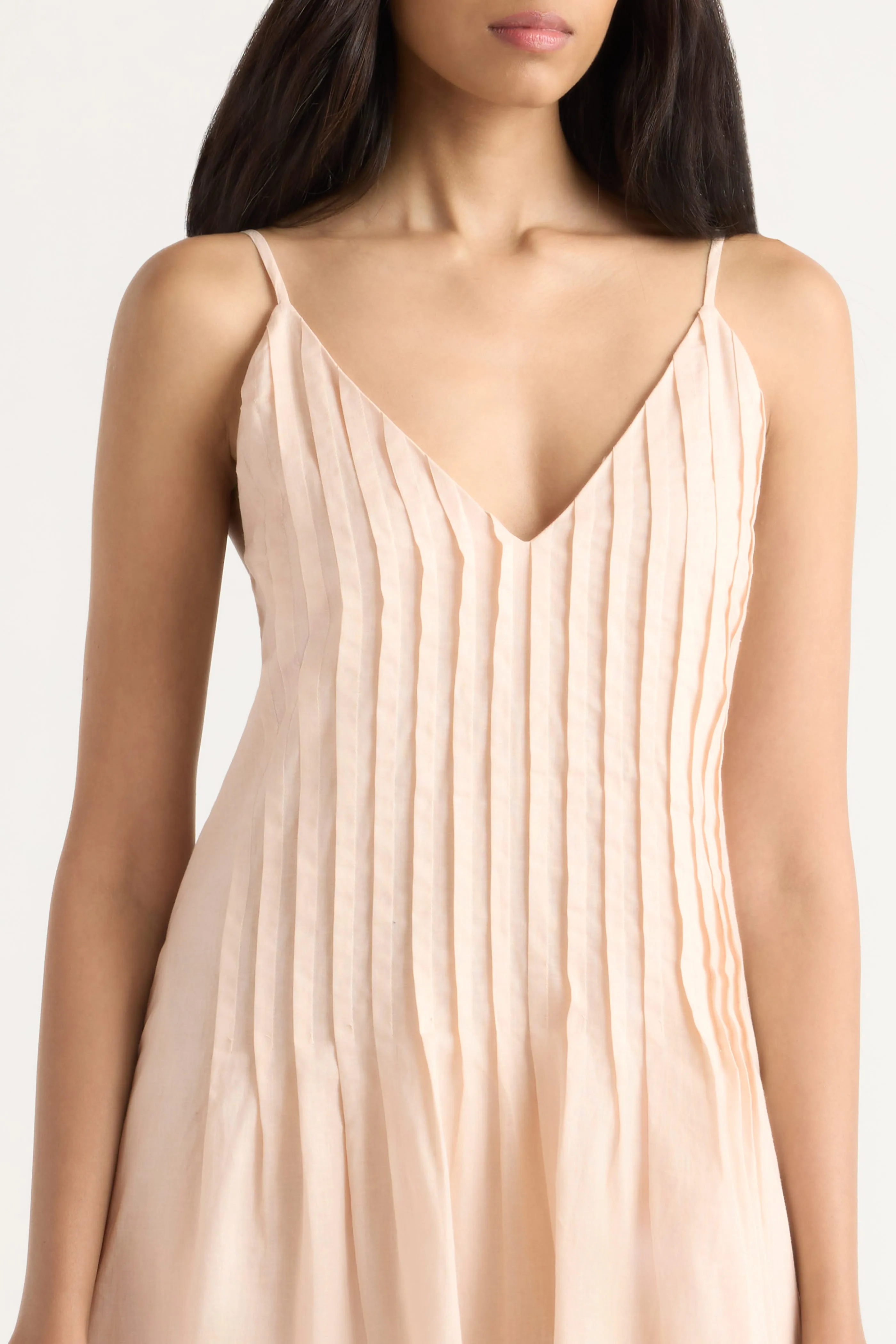 Naomi Pleated Linen-Cotton Dress sold by Modern Citizen product image thumbnail 4