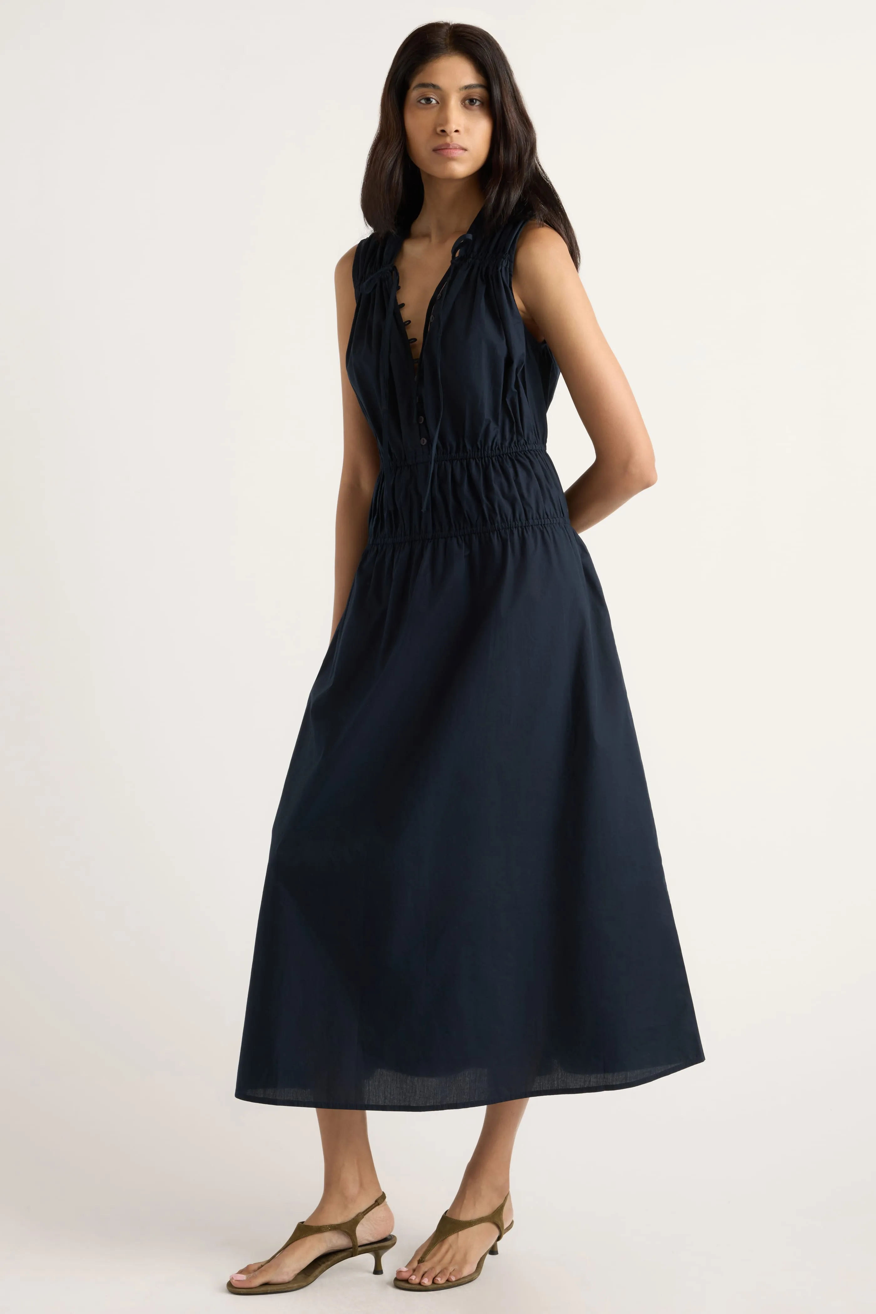 Iga Gathered Organic Cotton Maxi Dress sold by Modern Citizen product image thumbnail 2