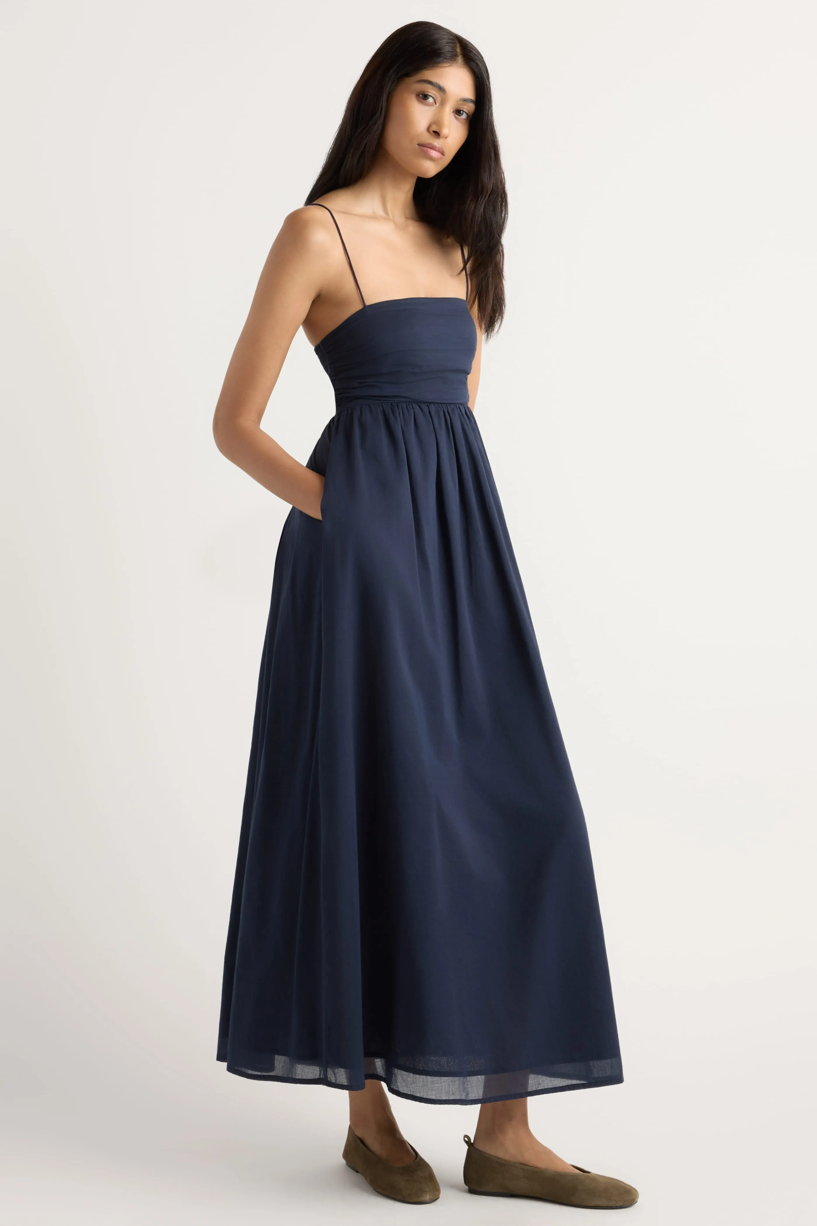 Aurora Ruched Organic Cotton Maxi Dress sold by Modern Citizen product image thumbnail 2
