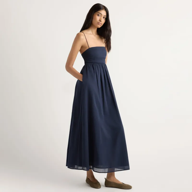 Aurora Ruched Organic Cotton Maxi Dress made by Modern Citizen