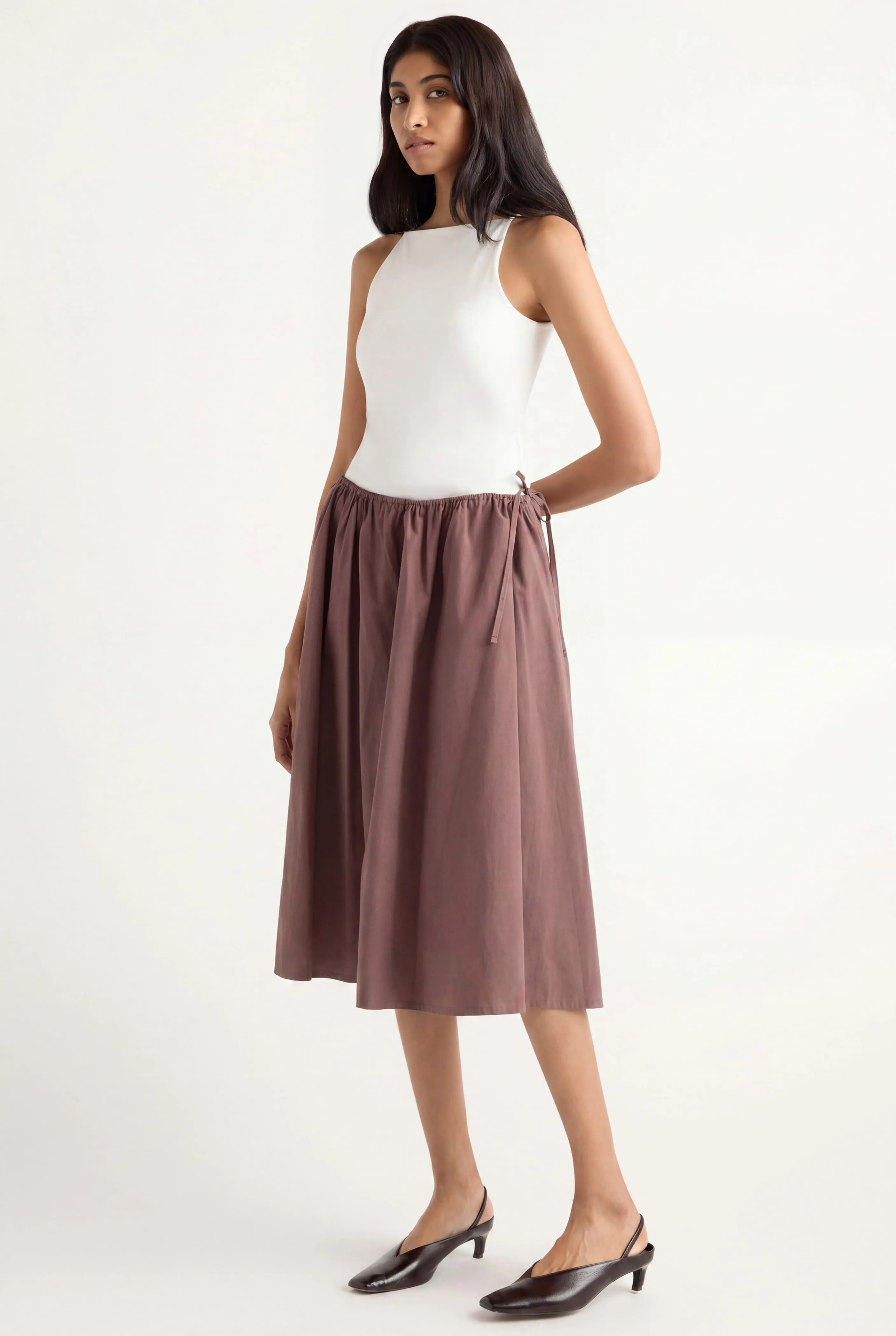 Naveli Side-Tie Poplin Skirt sold by Modern Citizen product image thumbnail 4
