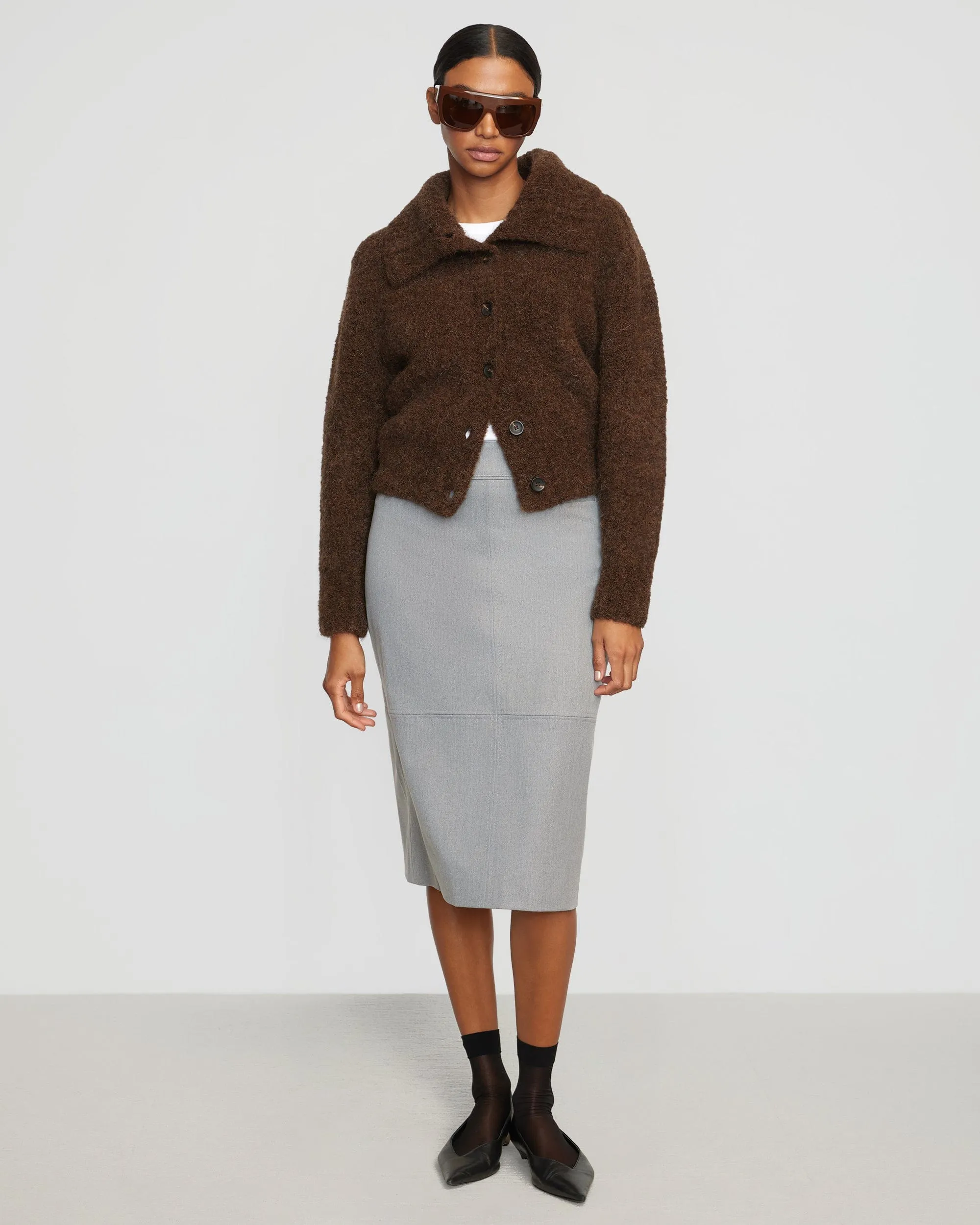 Yulia Back-Slit Suiting Skirt sold by Modern Citizen product image thumbnail 2