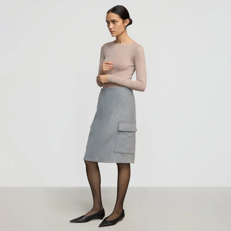 Felicia Wool Utility Midi Skirt made by Modern Citizen