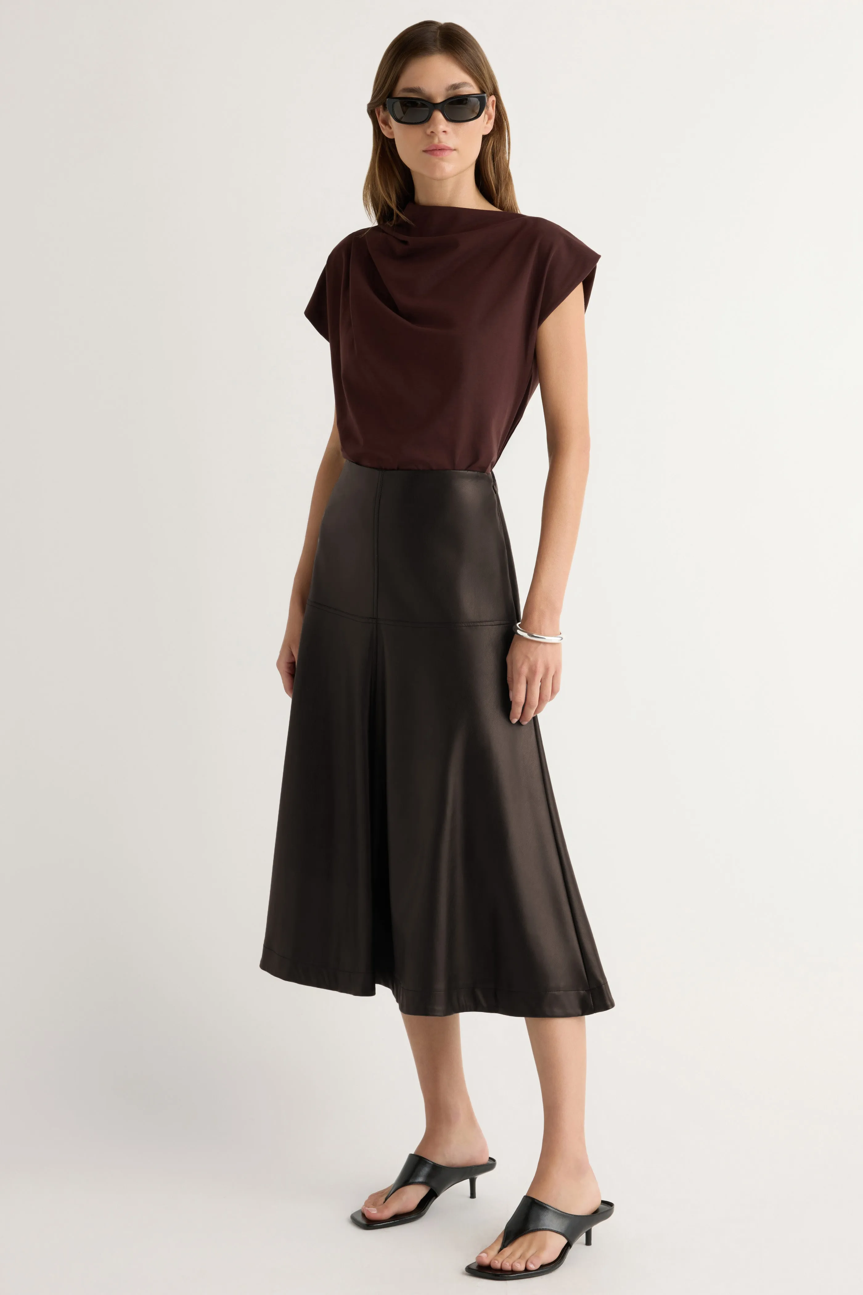 Harley A-Line Vegan Leather Skirt sold by Modern Citizen product image thumbnail 4