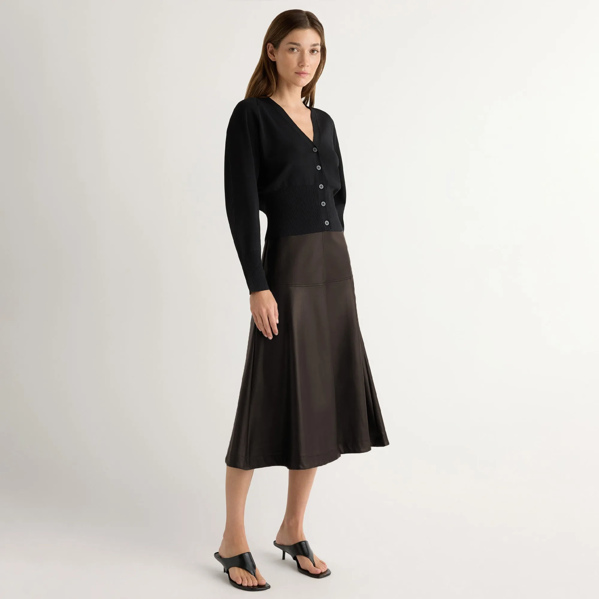 Harley A-Line Vegan Leather Skirt sold by Modern Citizen
