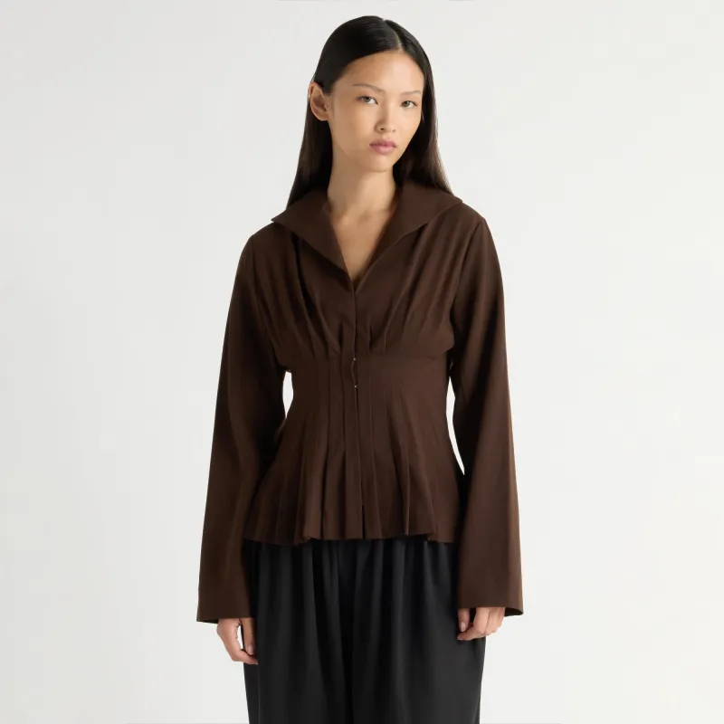 Czarina Hook-and-Eye Pleated Blouse made by Modern Citizen