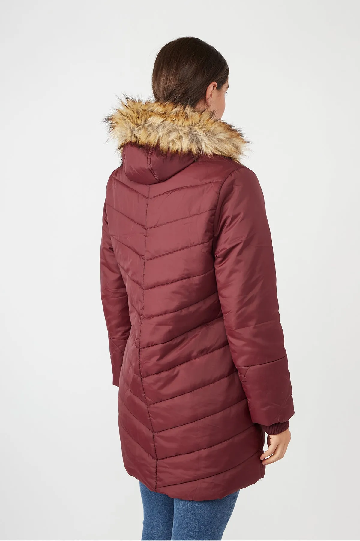 Fur Trimmed Hood Waterproof Coat sold by Modern Eternity product image thumbnail 2