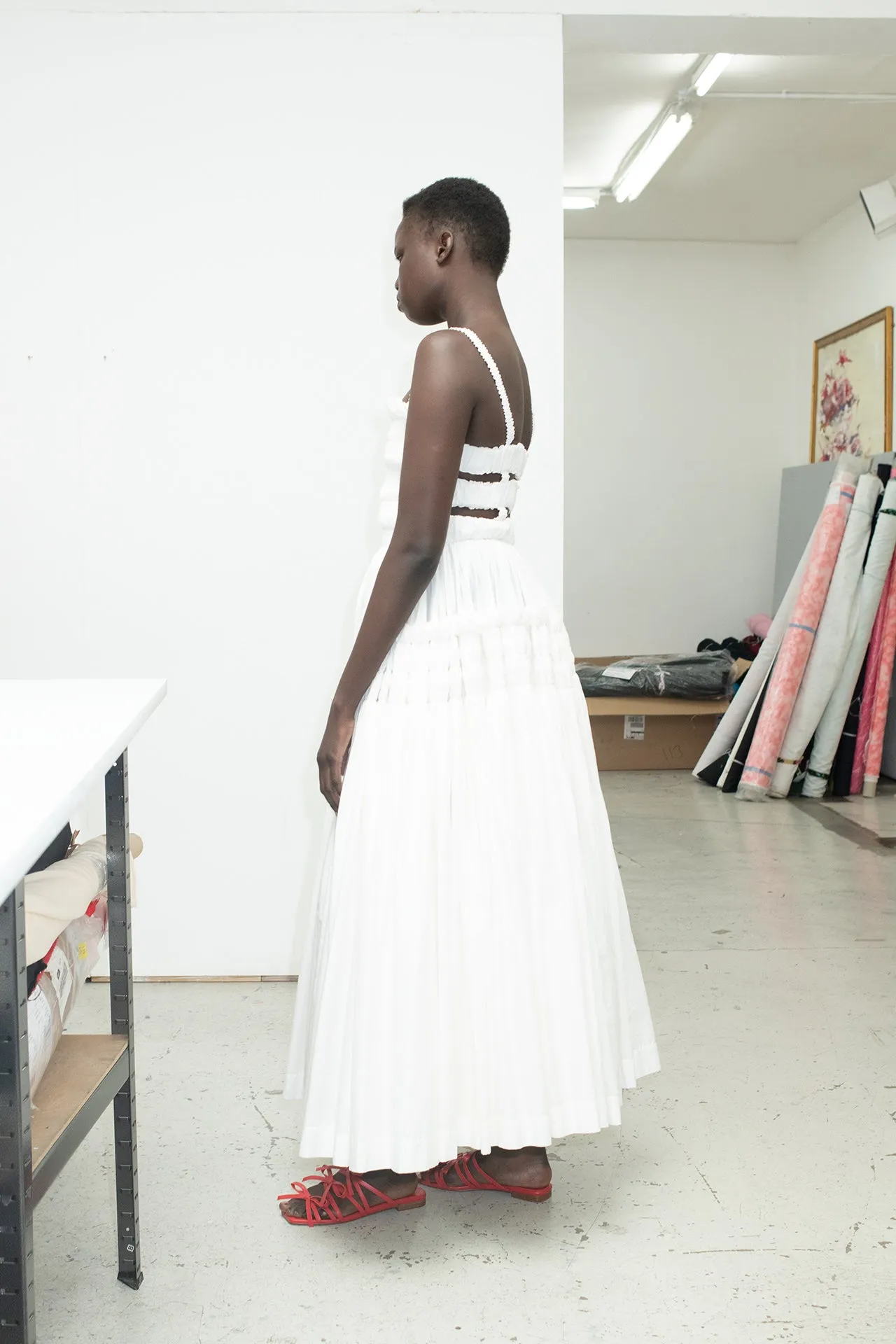 Larry Dress Ivory sold by MOLLY GODDARD product image thumbnail 4