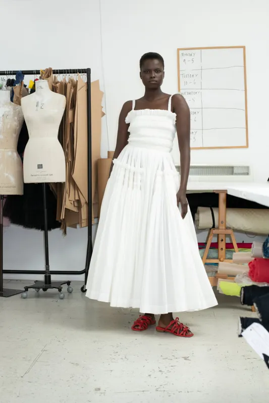 Larry Dress Ivory sold by MOLLY GODDARD