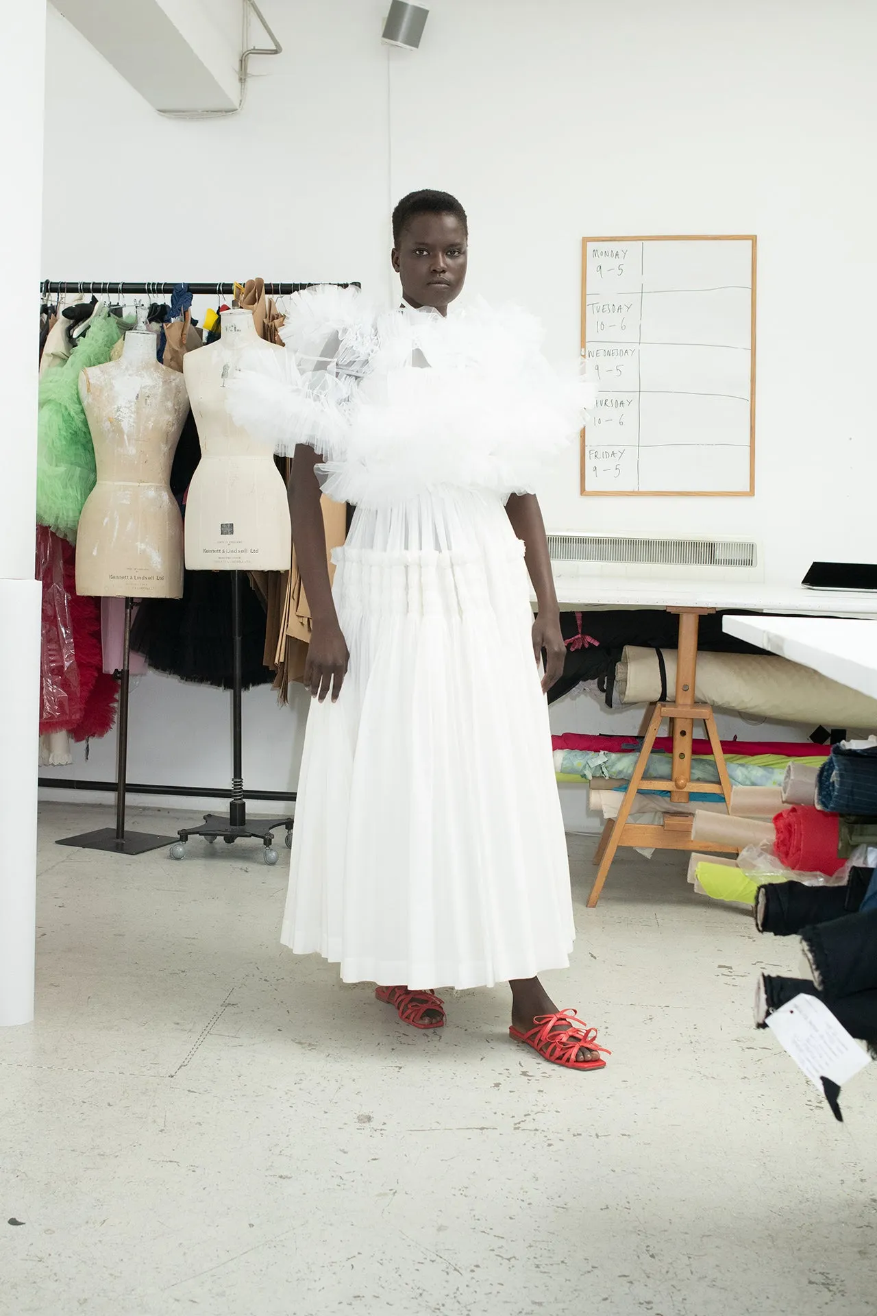 Larry Dress Ivory sold by MOLLY GODDARD product image thumbnail 3