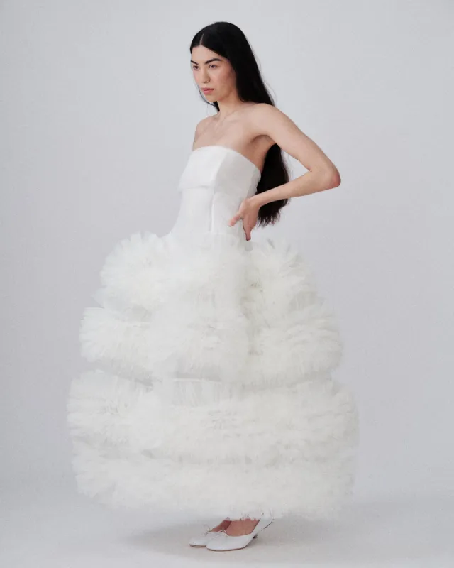 May Dress Ivory sold by MOLLY GODDARD