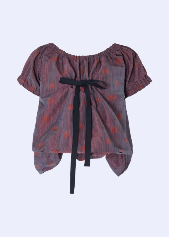 Ivor Top Navy Burgundy sold by MOLLY GODDARD