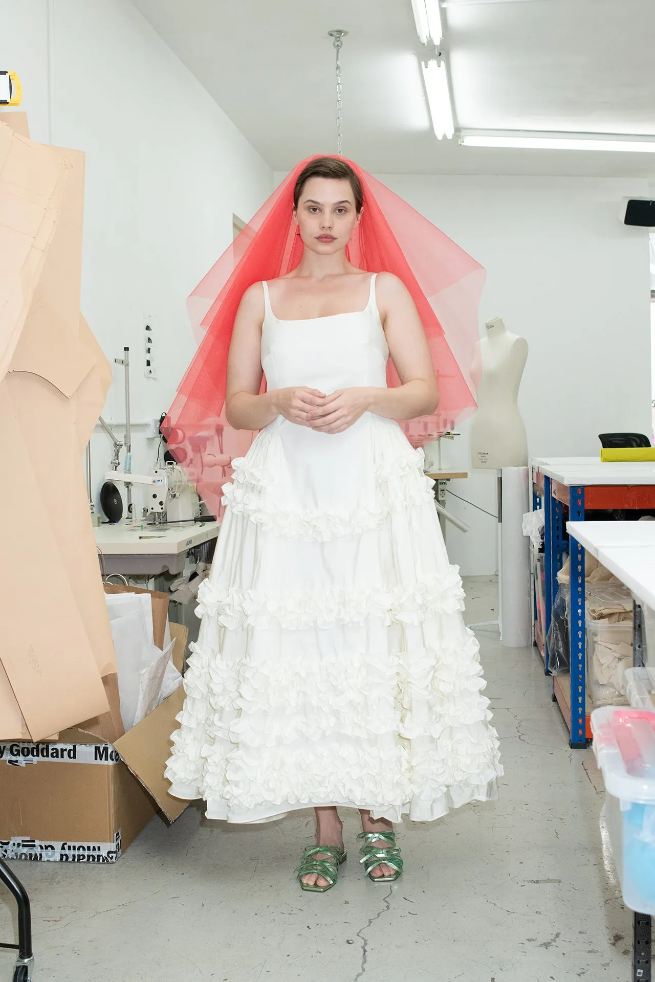 Molly Goddard】WHITE Organdy Solly dress