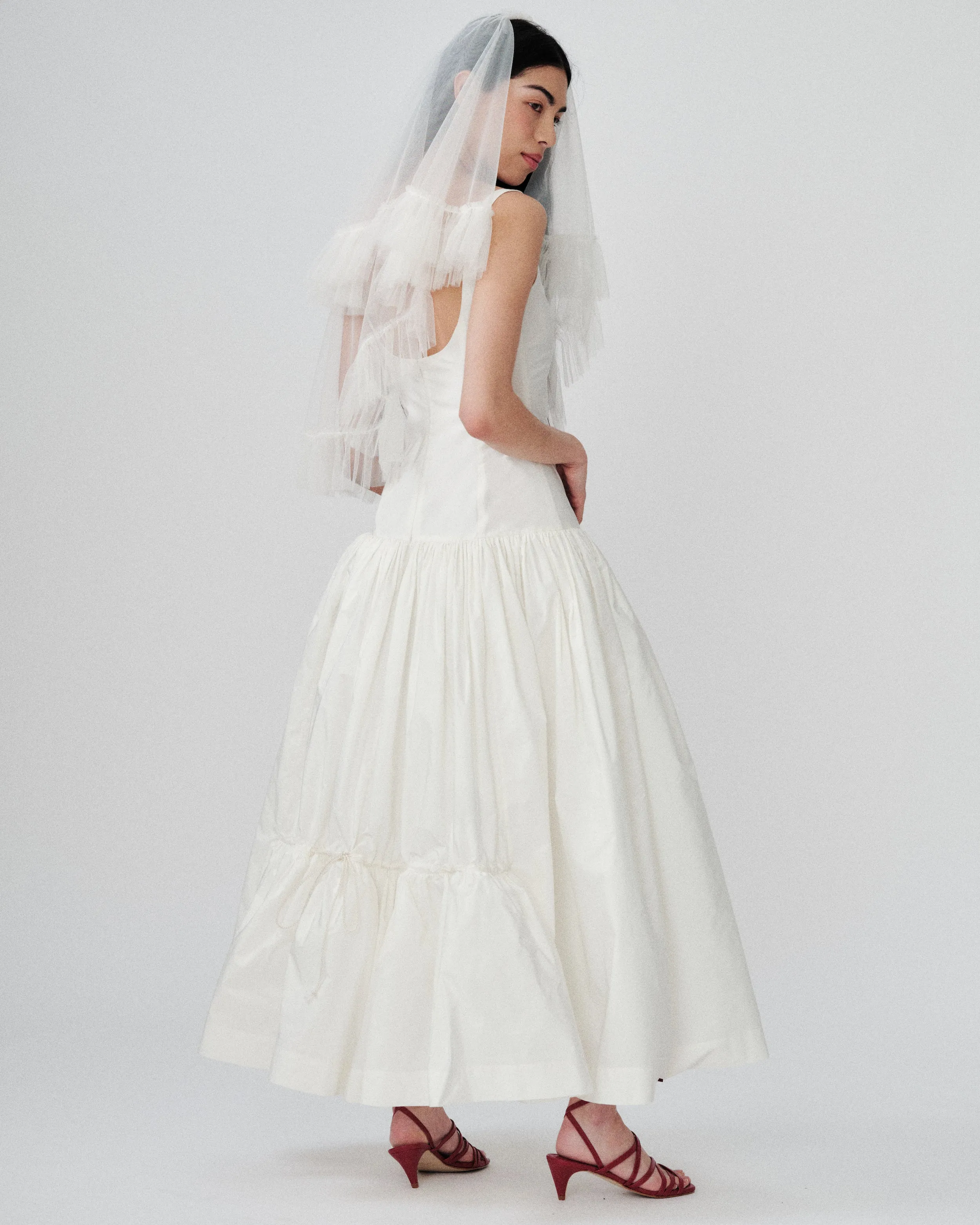 June Dress Ivory sold by MOLLY GODDARD product image thumbnail 4