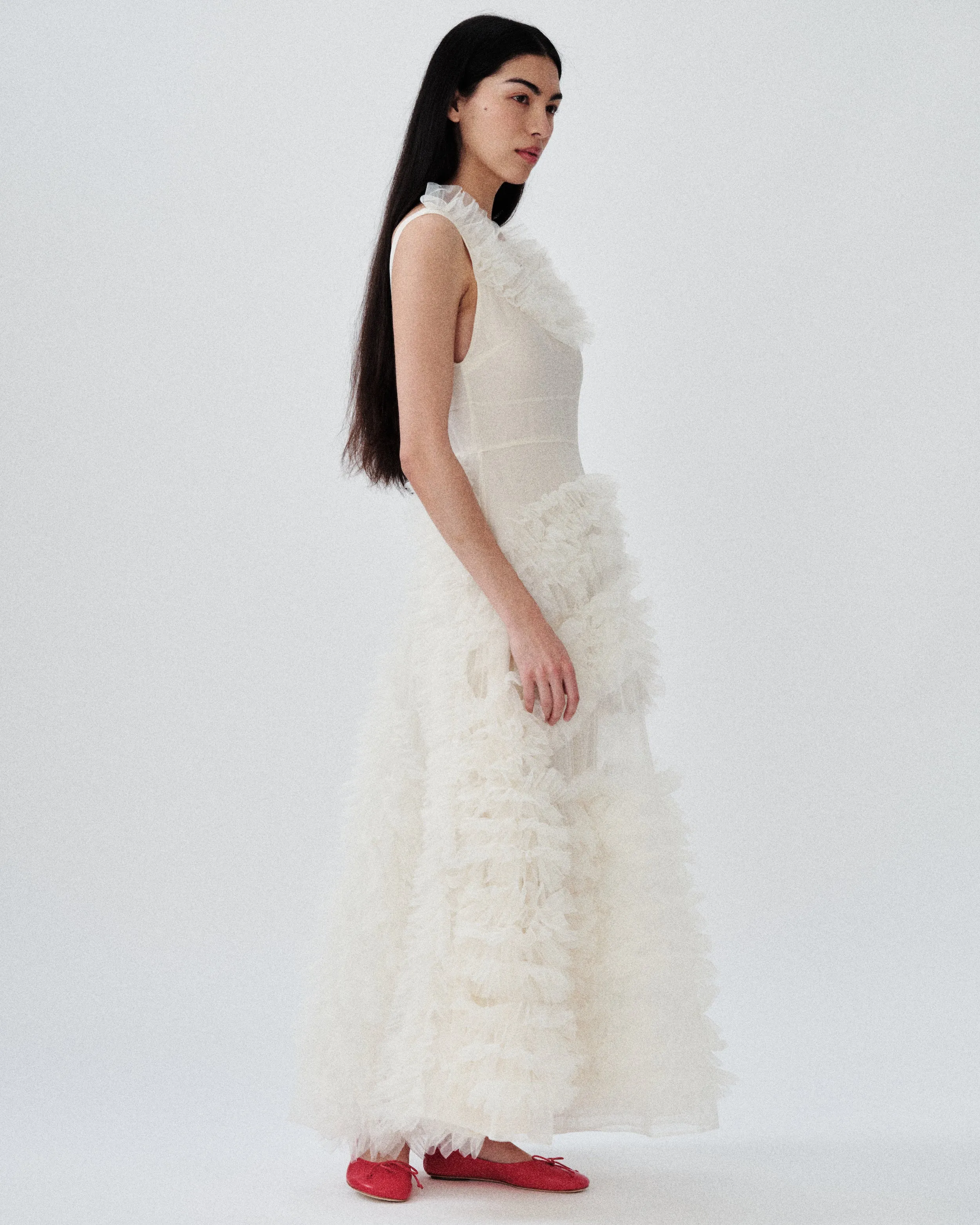 March Dress Ivory sold by MOLLY GODDARD product image thumbnail 3