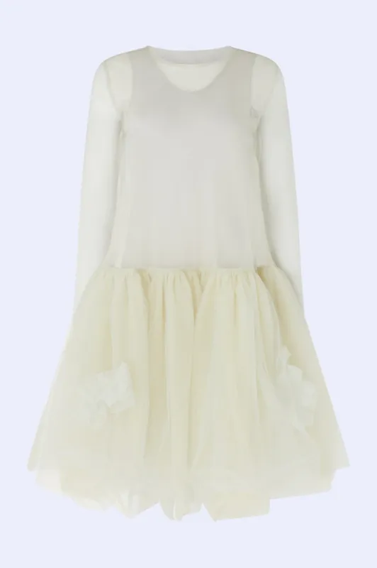 【Molly Goddard】WHITE Organdy Solly dress MOLLY GODDARD Solly Dress White | Parallel