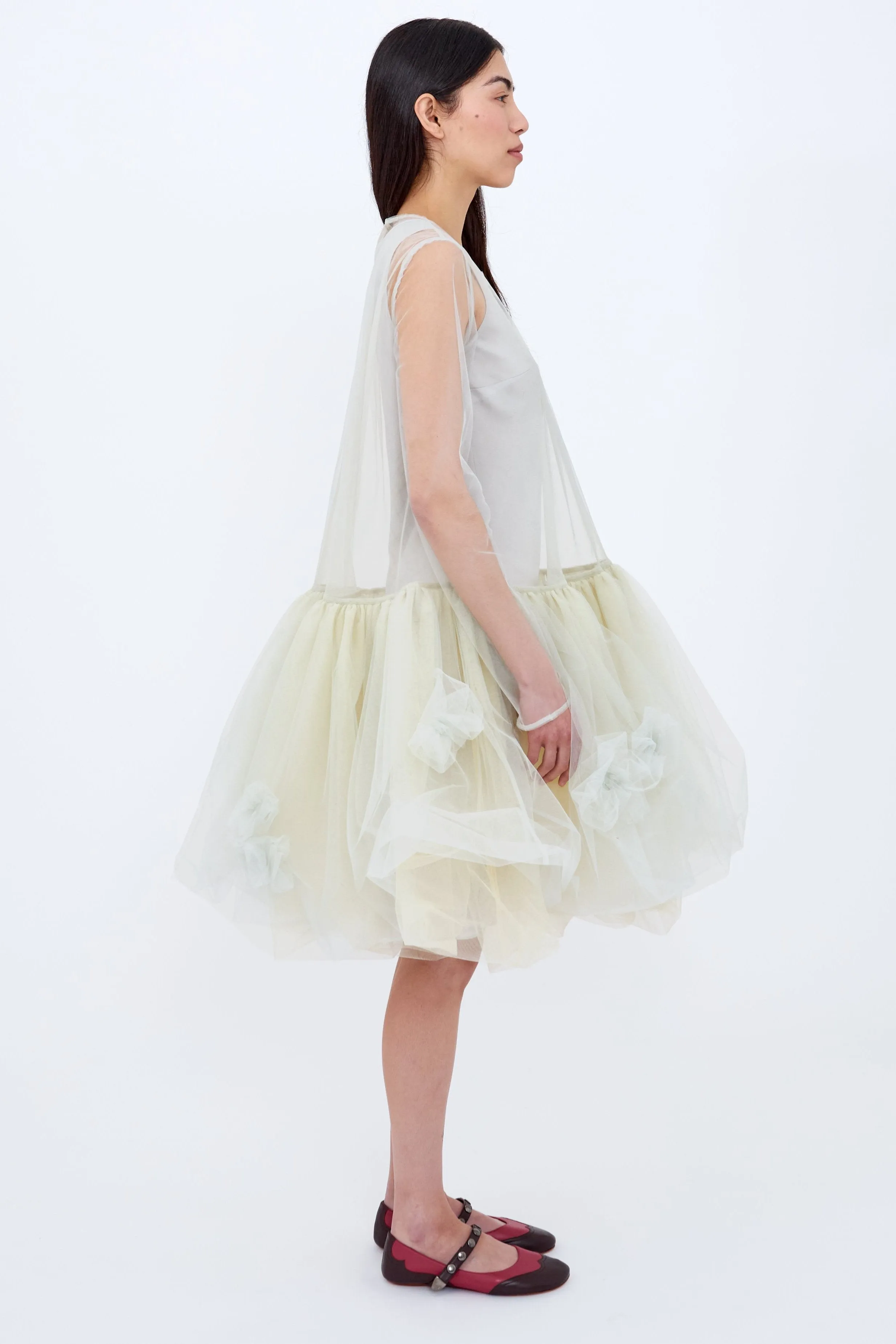 Raquel Dress Grey Cream sold by MOLLY GODDARD product image thumbnail 4