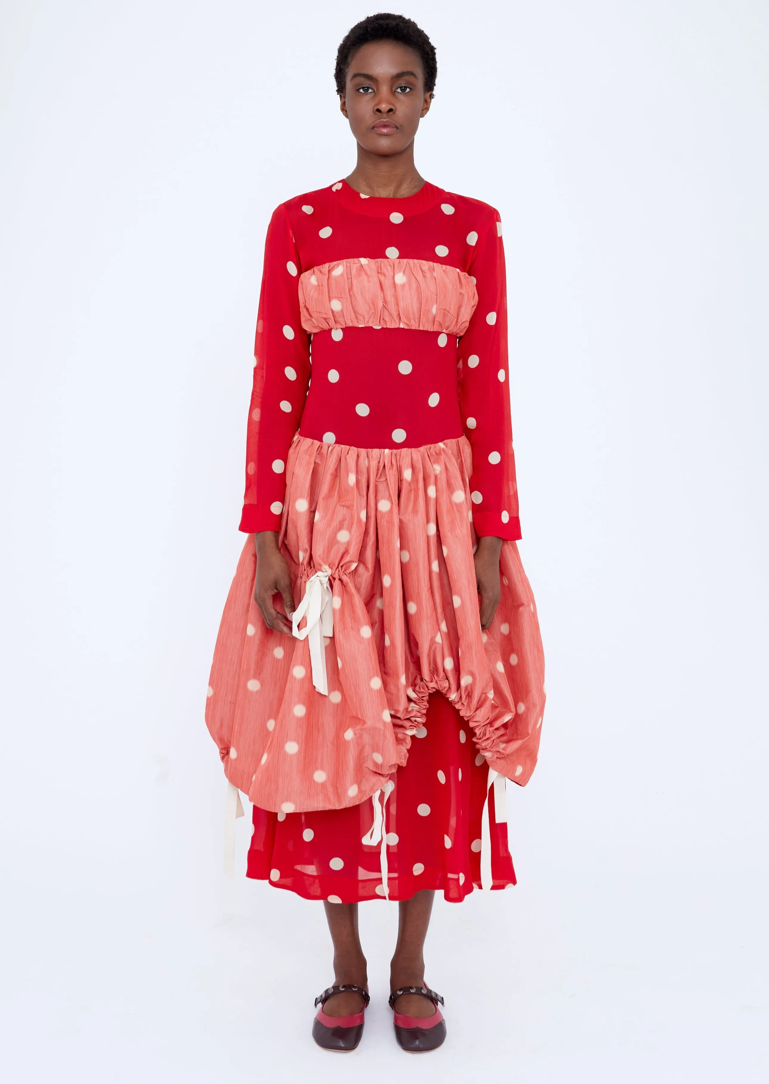 Francis Dress Red Cream sold by MOLLY GODDARD product image thumbnail 3