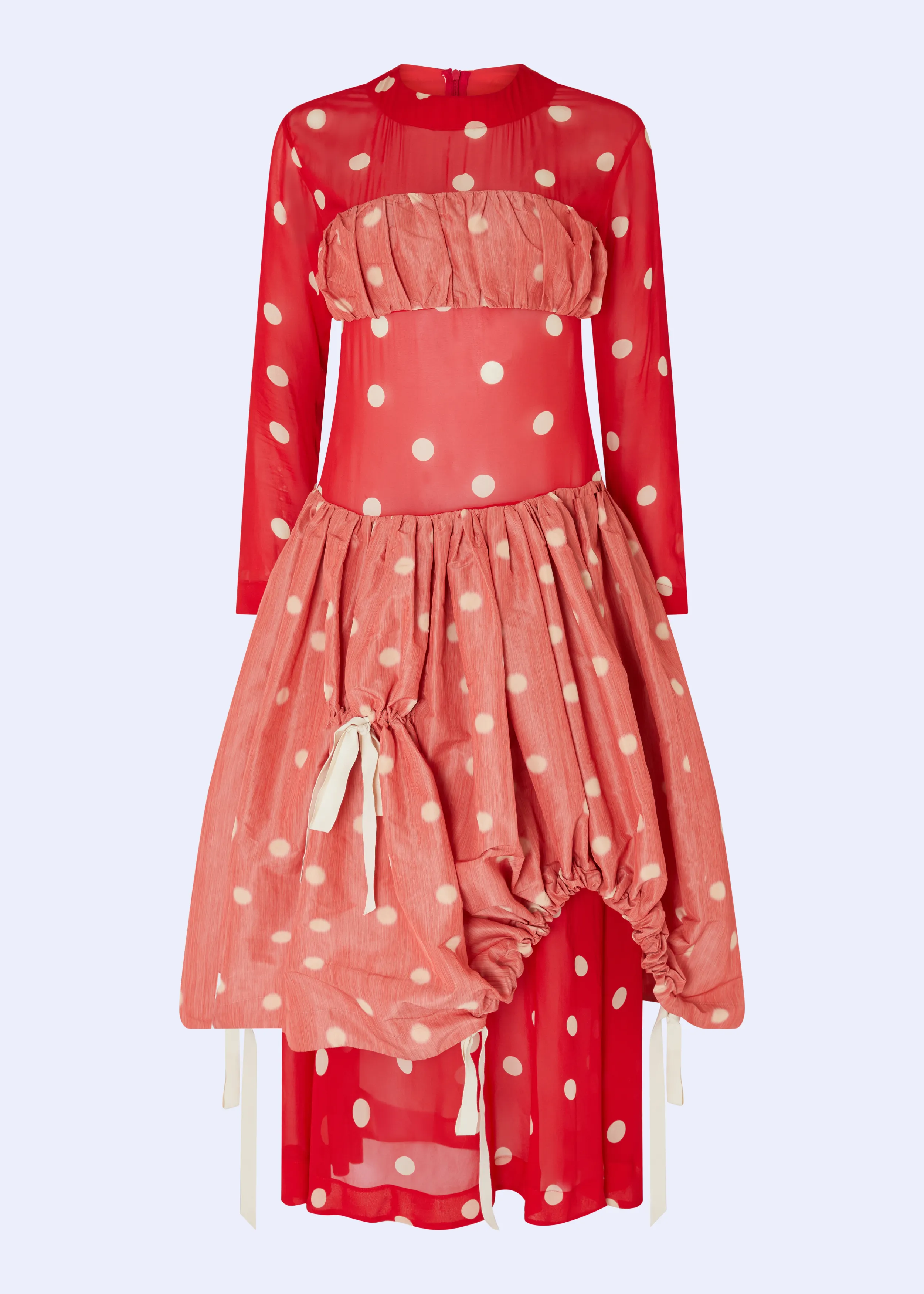 Francis Dress Red Cream sold by MOLLY GODDARD
