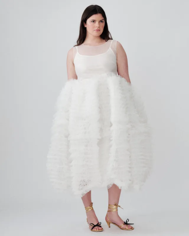 【Molly Goddard】WHITE Organdy Solly dress Molly Goddard】WHITE Organdy Solly dress