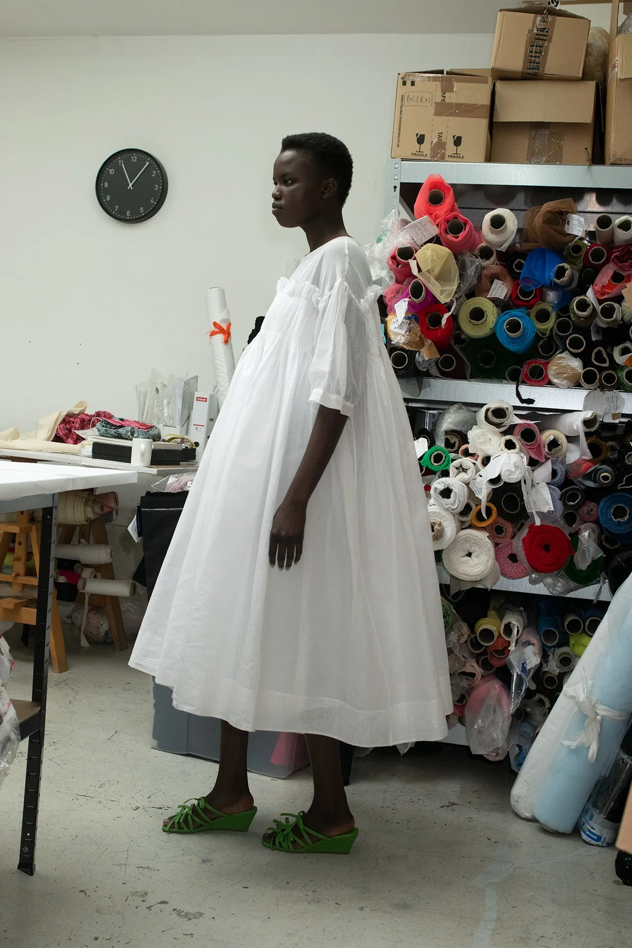 Solly Dress White sold by MOLLY GODDARD product image thumbnail 2