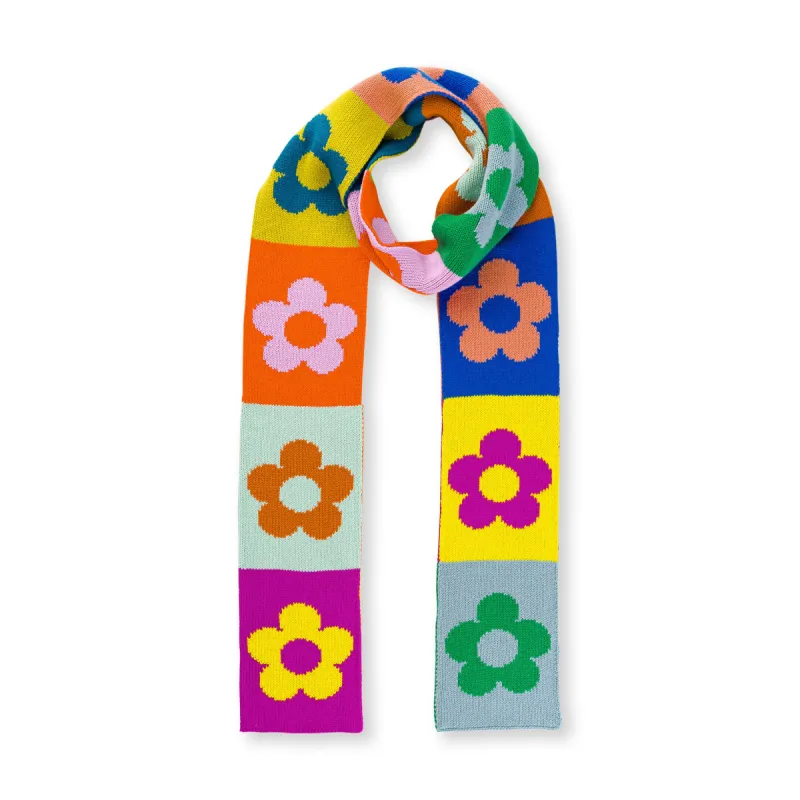 Verloop Flower Block Skinny Scarf sold by Moma