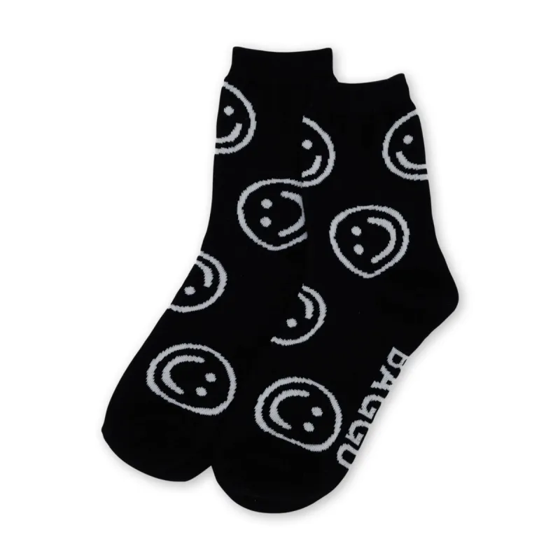 Baggu Crew Socks - Black Happy made by Moma