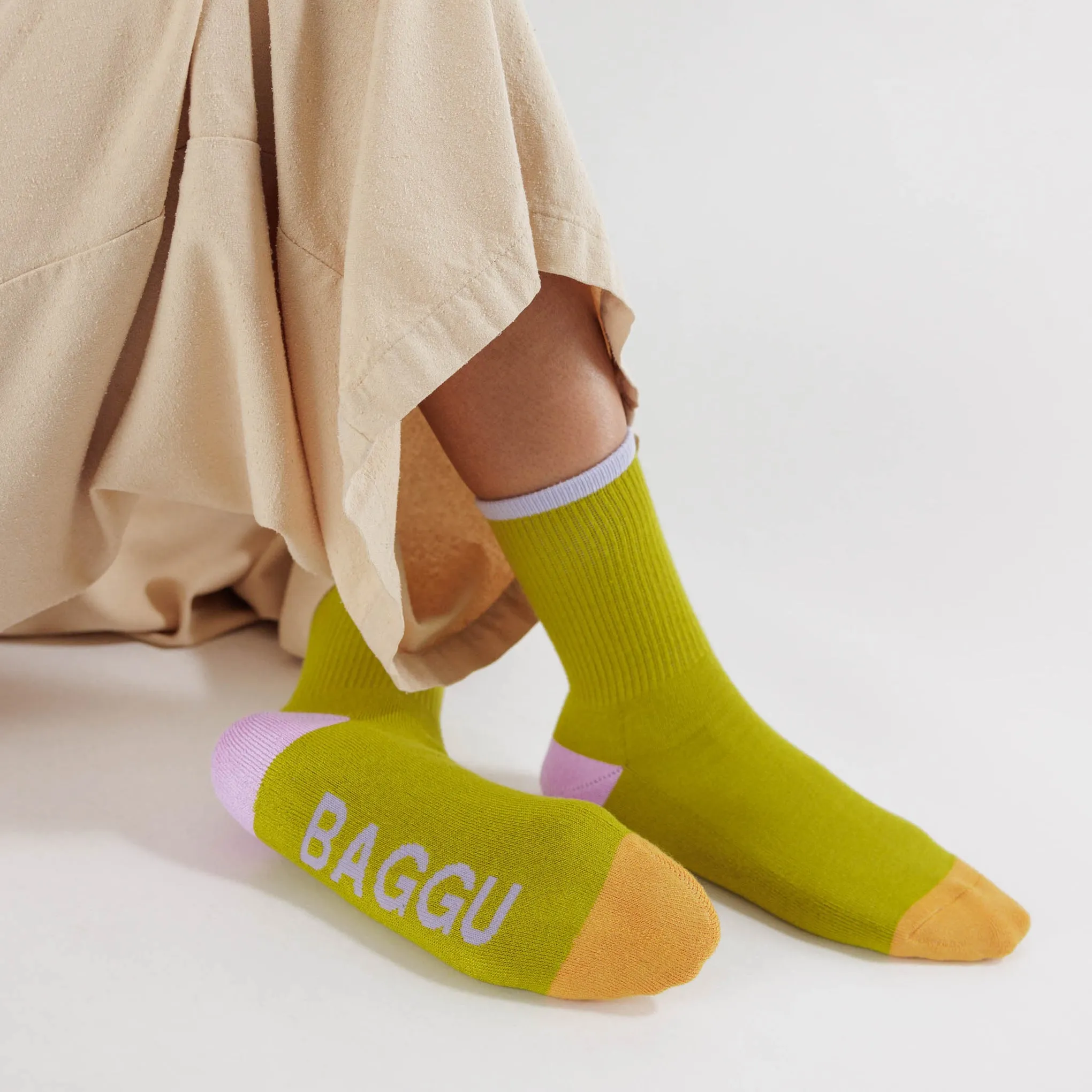 Baggu Ribbed Socks - Citron Mix sold by Moma product image thumbnail 2
