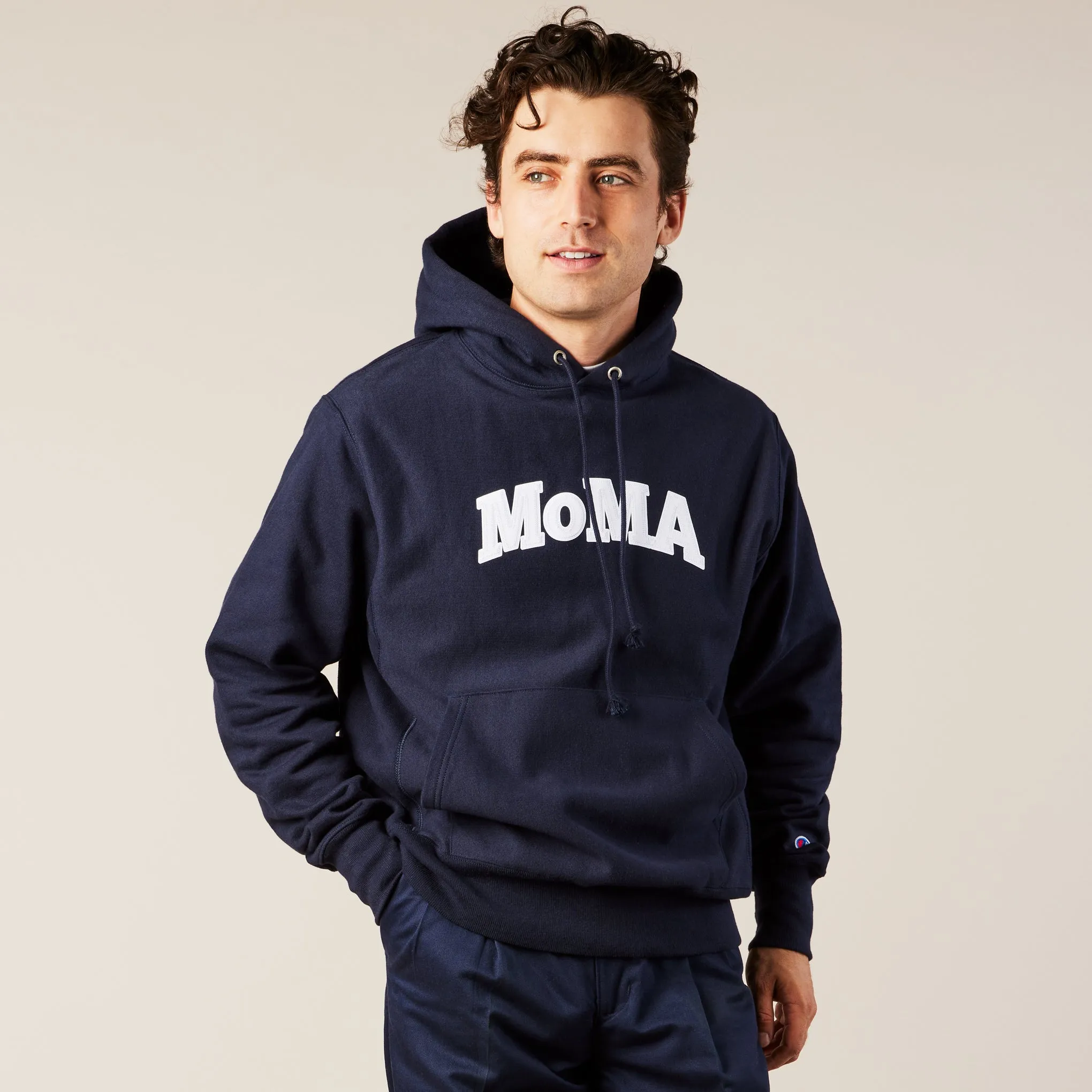 MoMA X Champion Reverse Weave Zip Hoodie Gray New MoMA