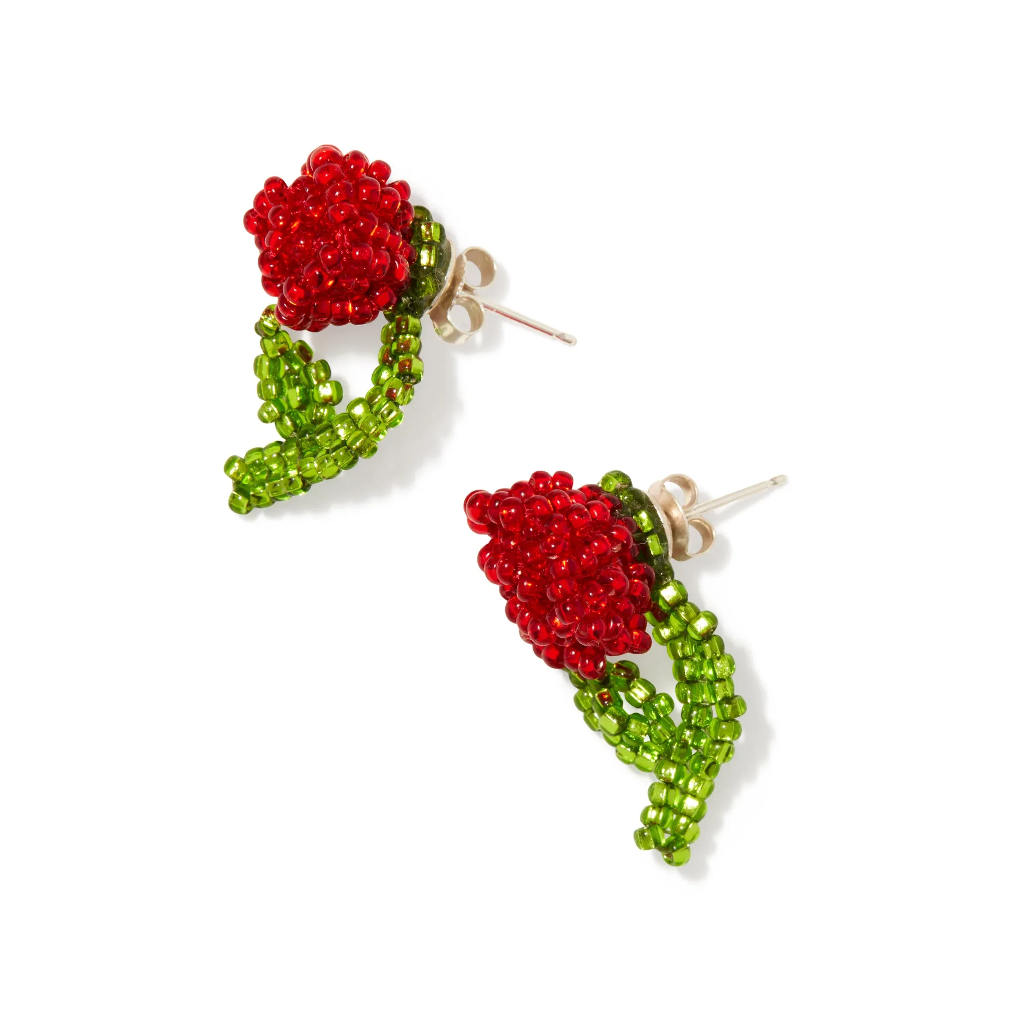Beaded Rose Stick Earrings sold by Moma product image thumbnail 3
