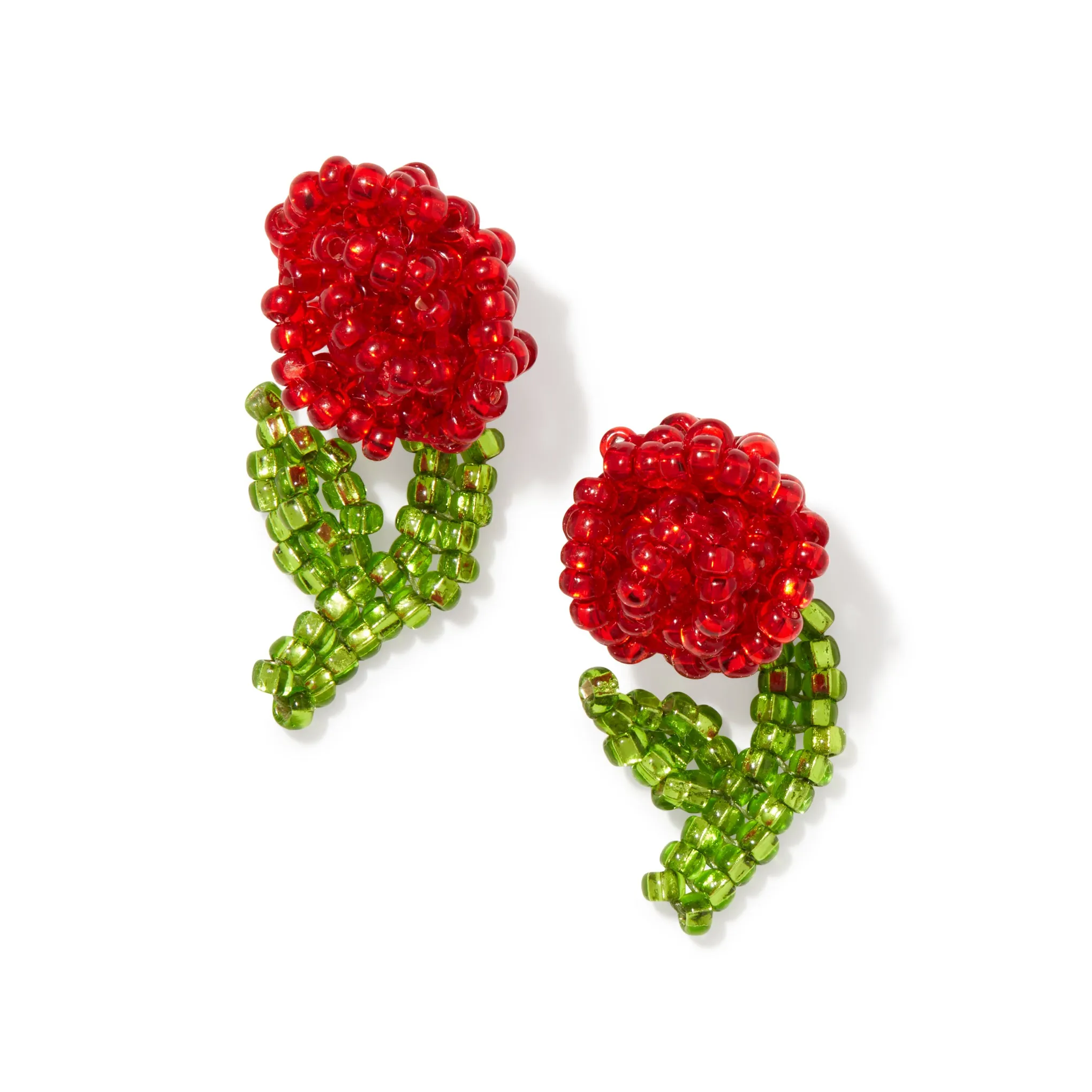 Beaded Rose Stick Earrings sold by Moma