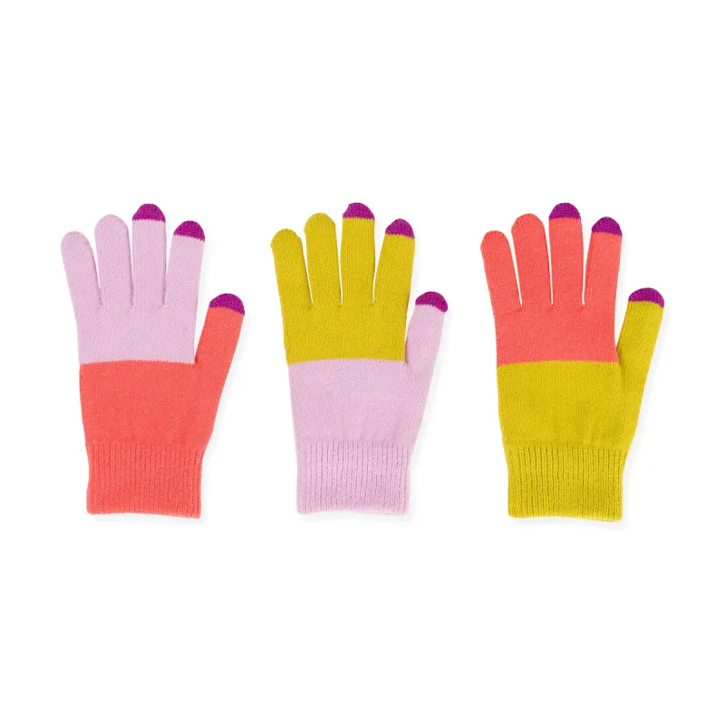 Pair & a Spare Colorblock Touchscreen Gloves - Lilac Melon sold by Moma