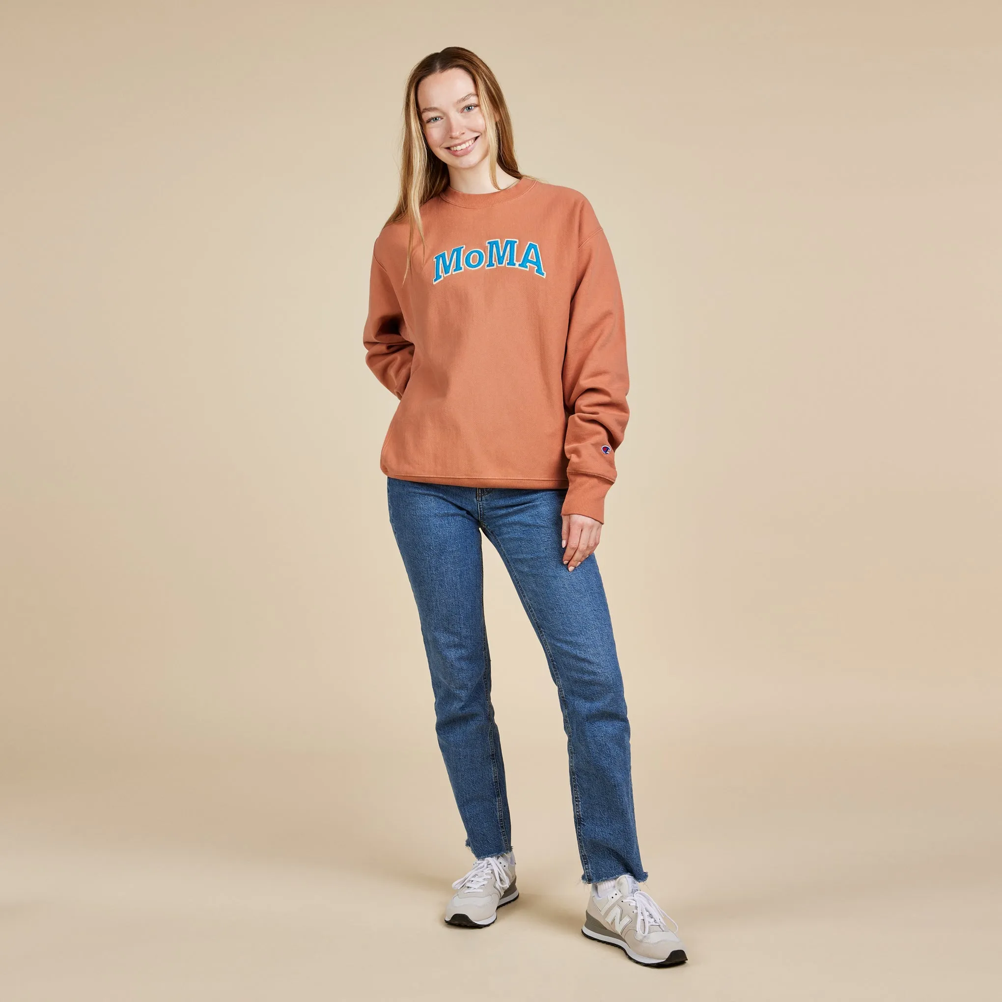 24年新色 MOMA Champion Sweatshirt Garment Dyed Canyon Red Champion Garment-Dyed Crewneck Sweatshirt - MoMA Edition