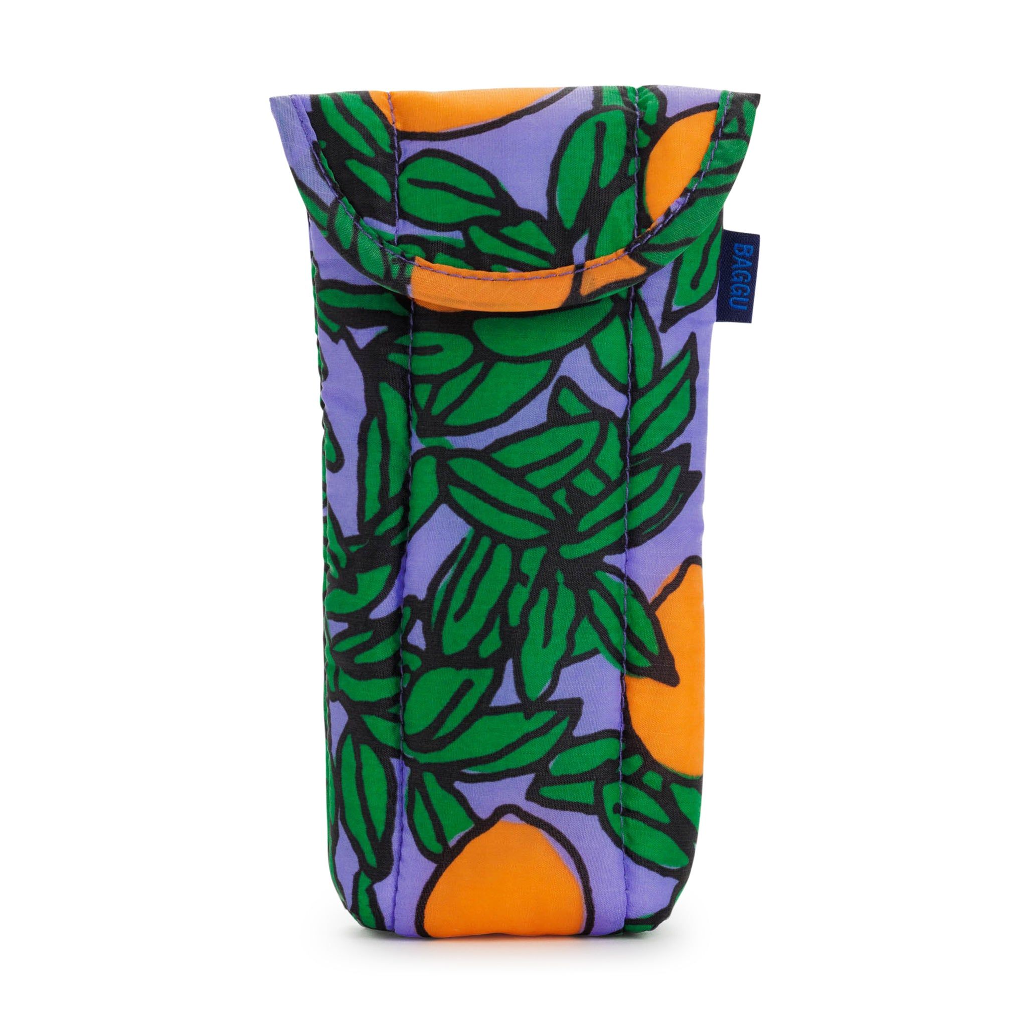 Baggu Puffy Recycled Nylon Eyeglasses Case - Orange Tree Periwinkle sold by Moma