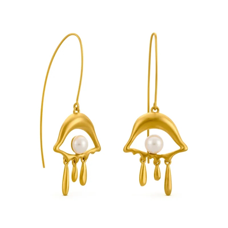 Salvador Dalí Gold-Plated Eye Drop Earrings sold by Moma