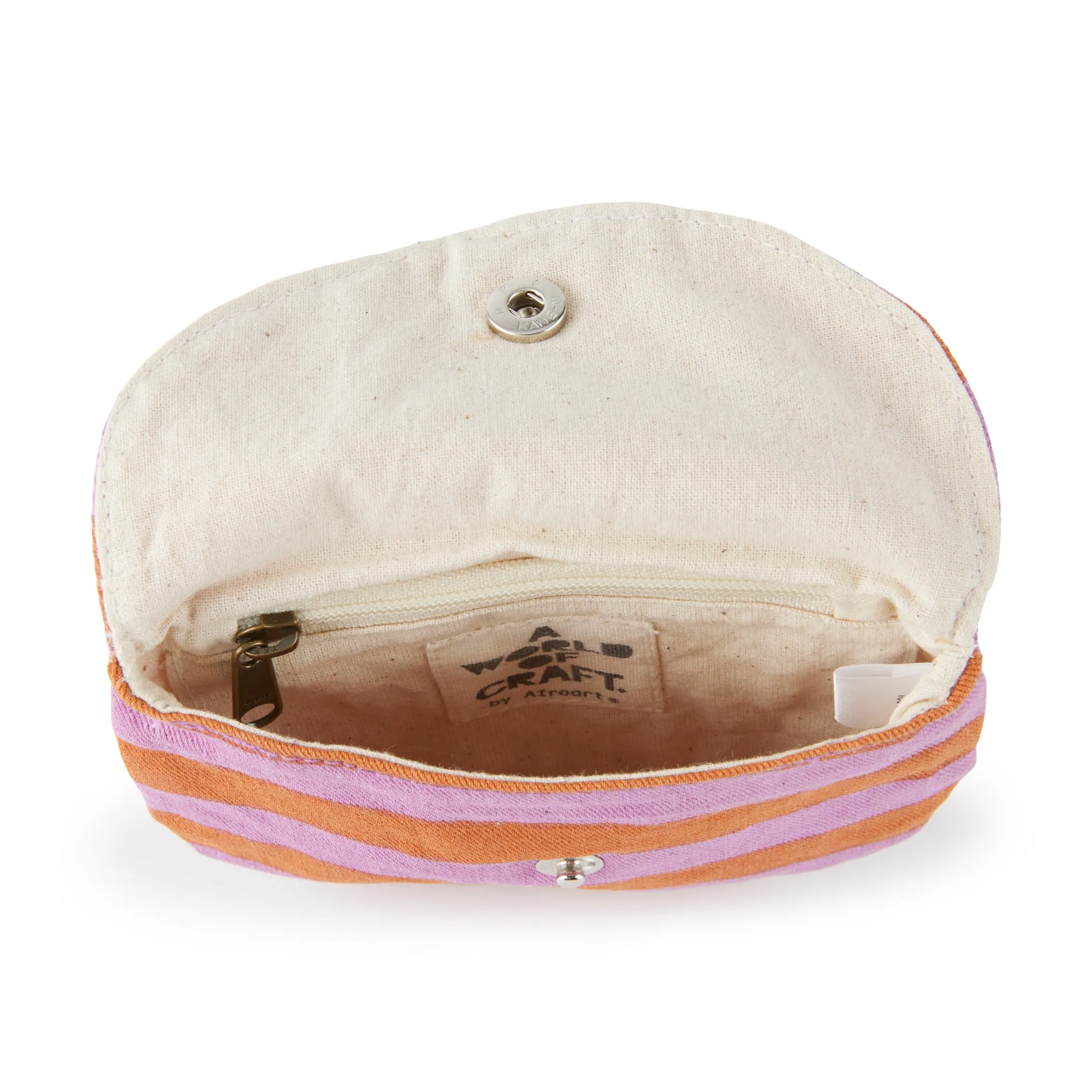 Randa Striped Cotton Purse - Lilac/ Orange sold by Moma product image thumbnail 3