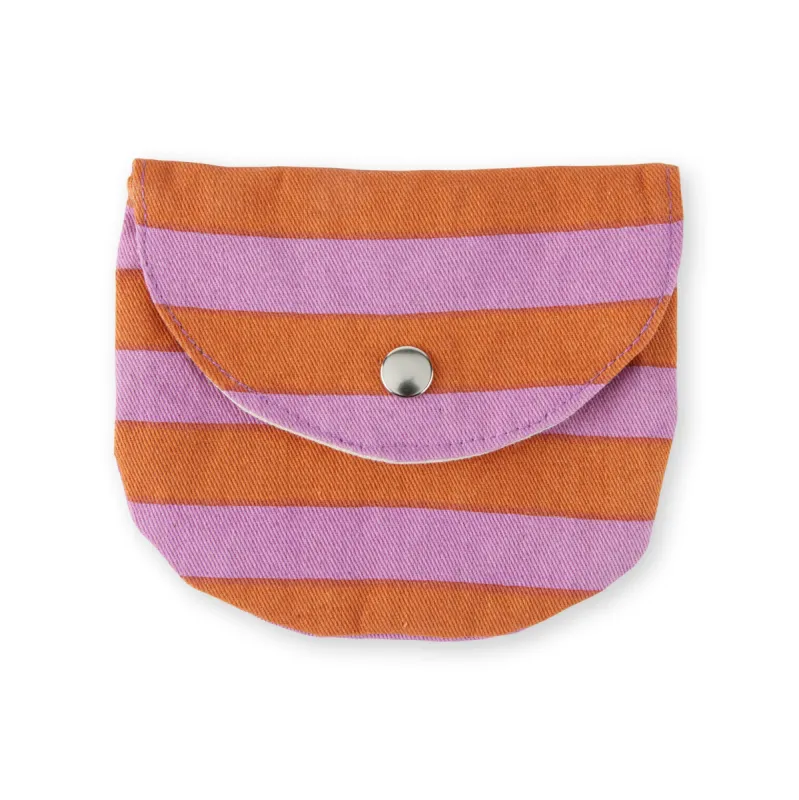 Randa Striped Cotton Purse - Lilac/ Orange made by Moma