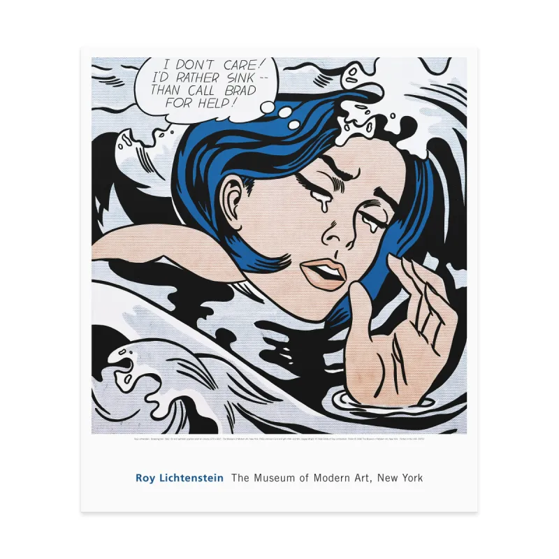 Poster  Lichtenstein: Drowning Girl sold by Moma