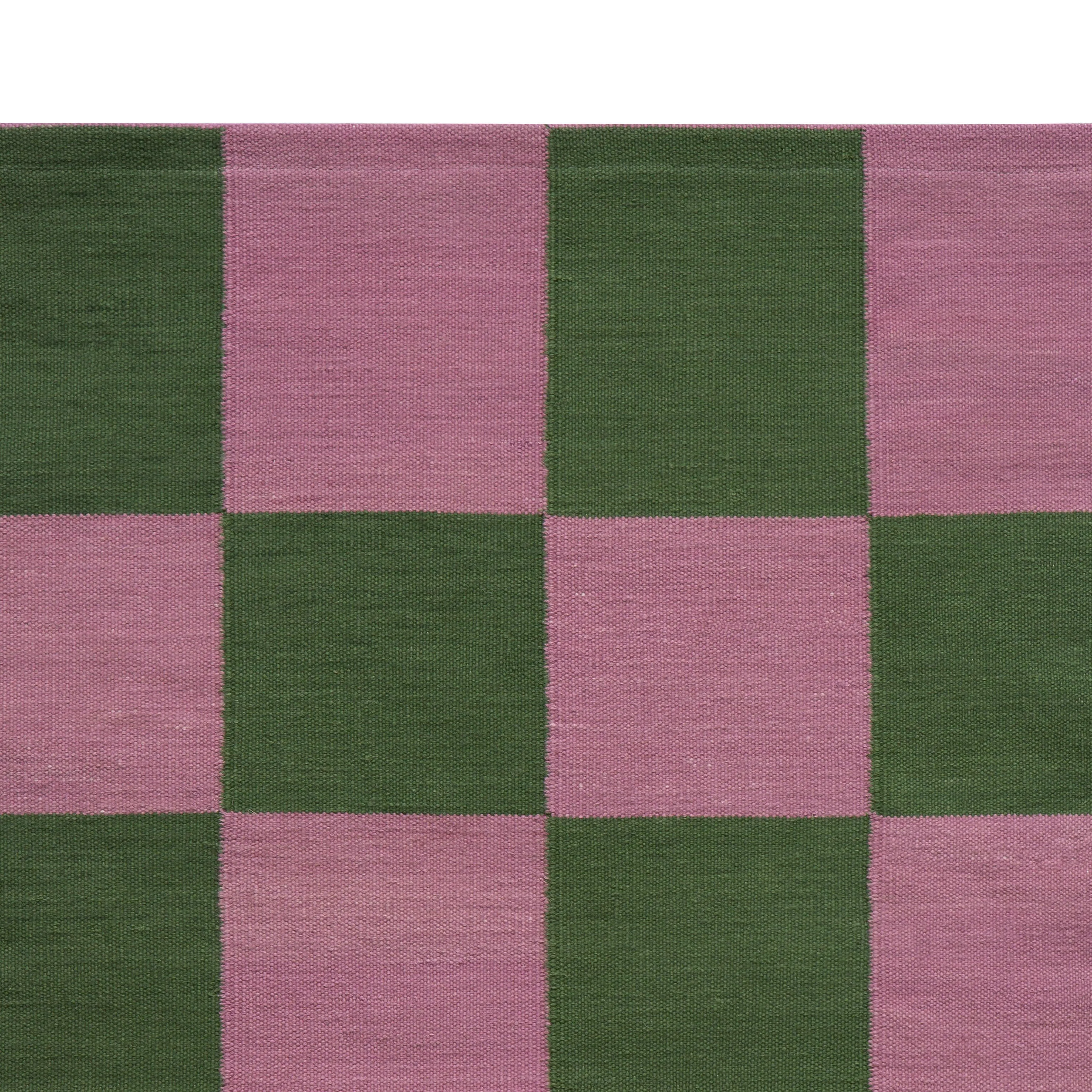 Maharam Alexander Girard Cotton Check Rug - Emerald/ Pink sold by Moma product image thumbnail 5