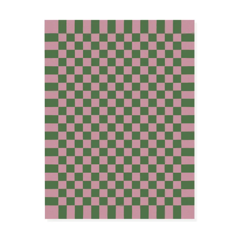 Maharam Alexander Girard Cotton Check Rug - Emerald/ Pink sold by Moma